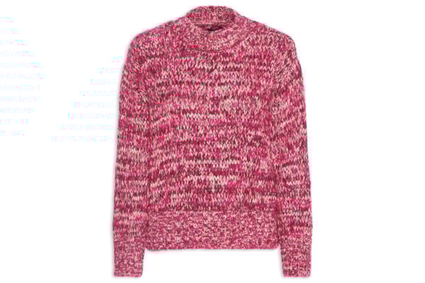 Casaco Feminino De Tricot Ponto Mix - Rosa