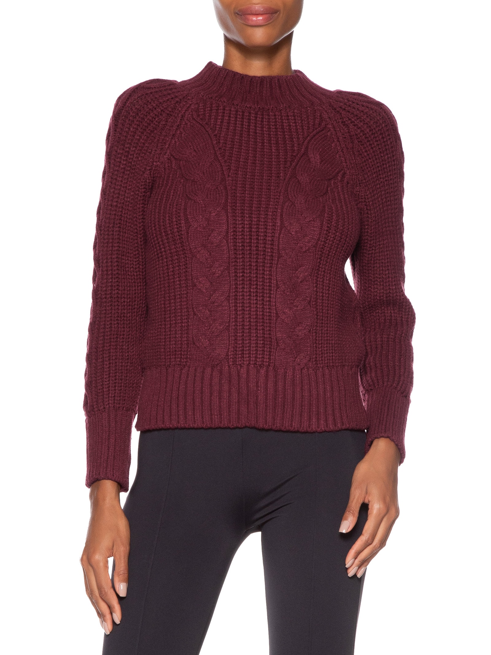 Casaco Feminino De Tricot Tranças Manga Raglan Vermelho Animale