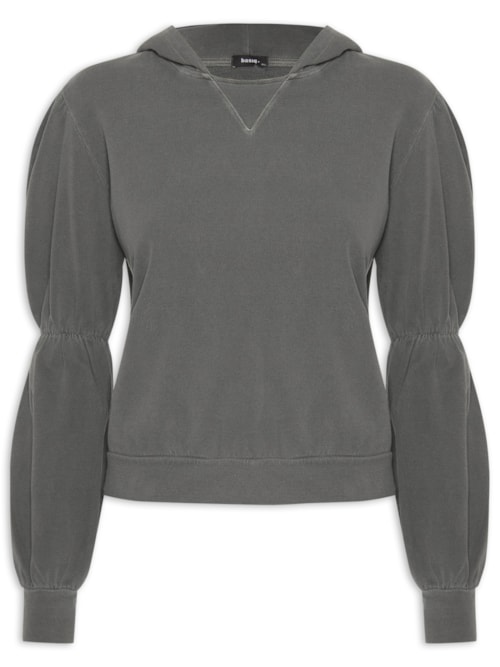 Casaco Feminino Detalhe Manga – Cinza