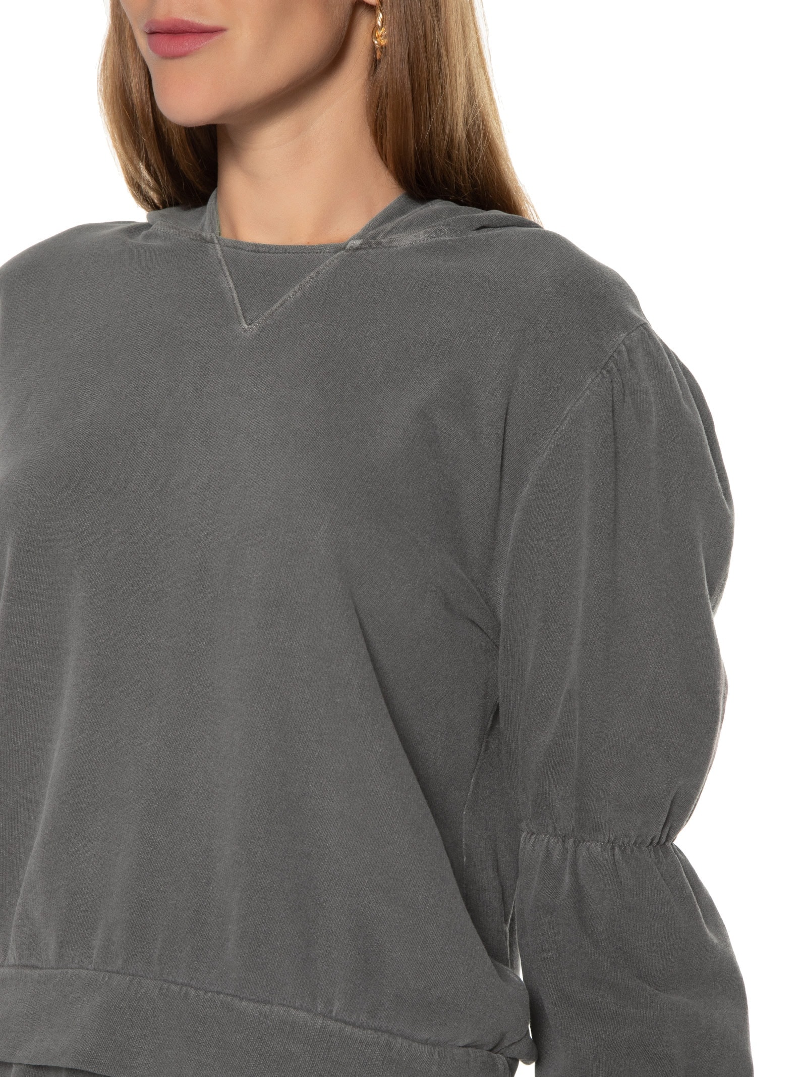 Casaco Feminino Detalhe Manga Cinza Basiq