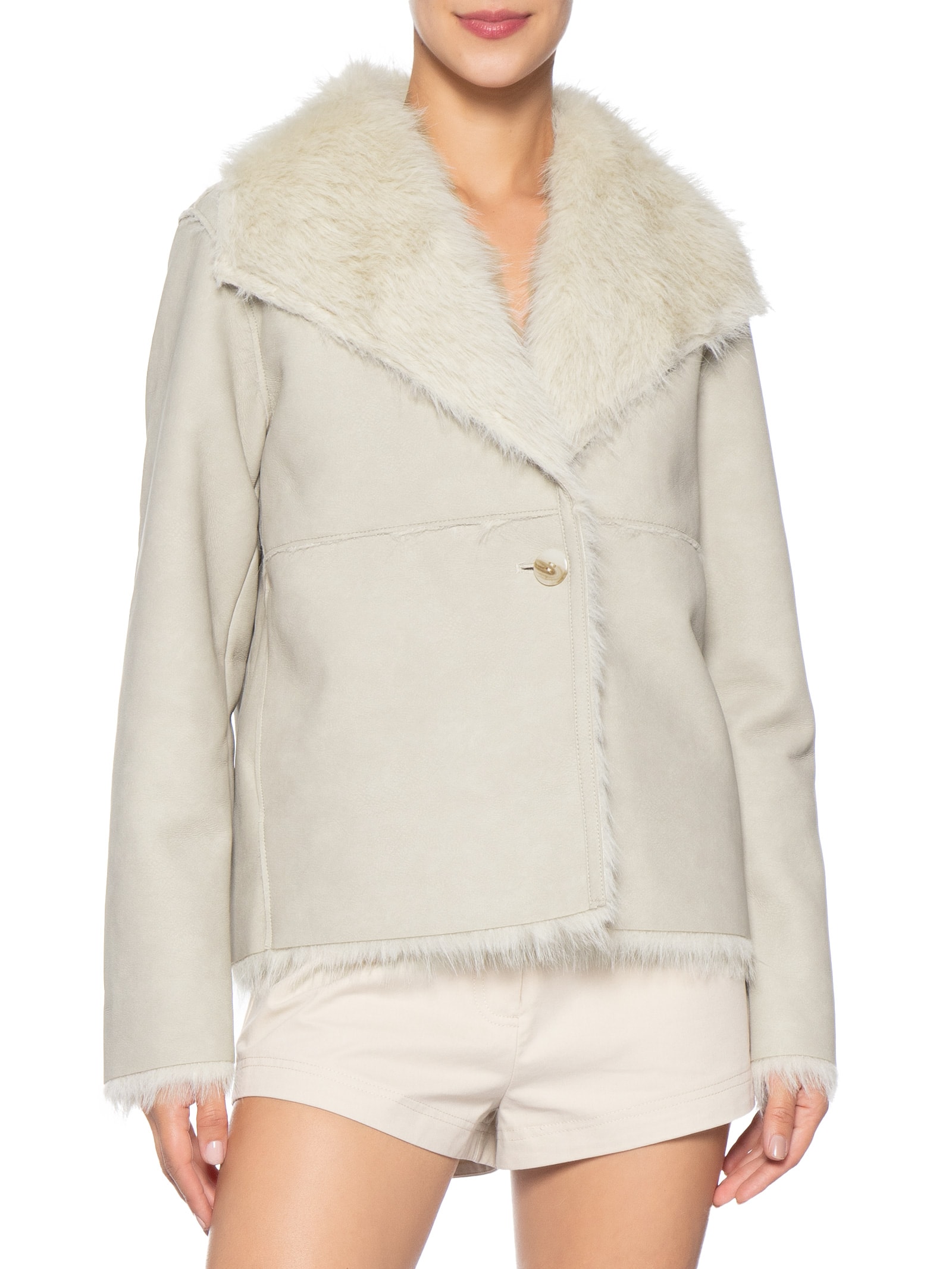 Casaco Feminino Fur Bege Market 33