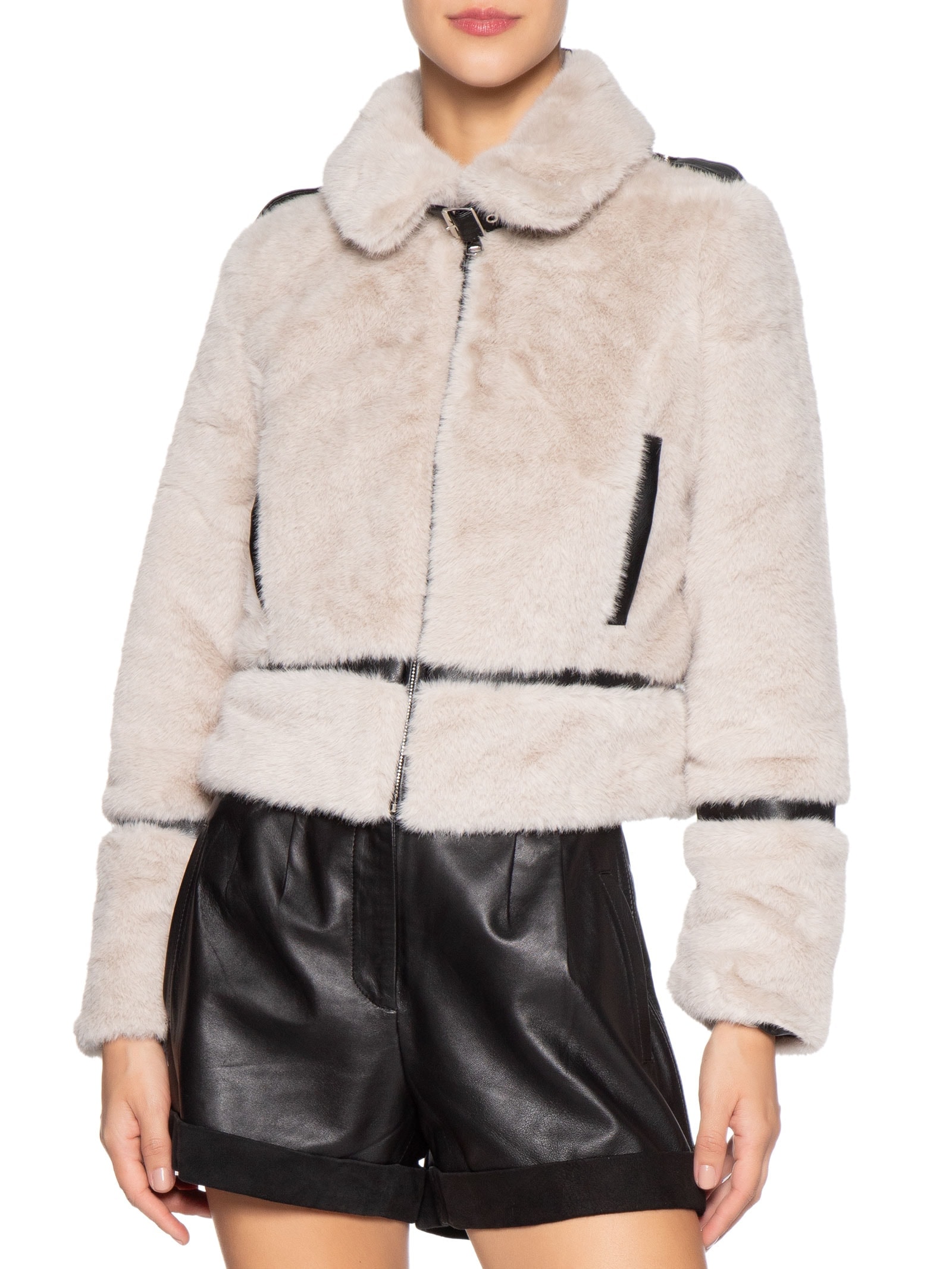 Casaco Feminino Fur Cinza Market 33