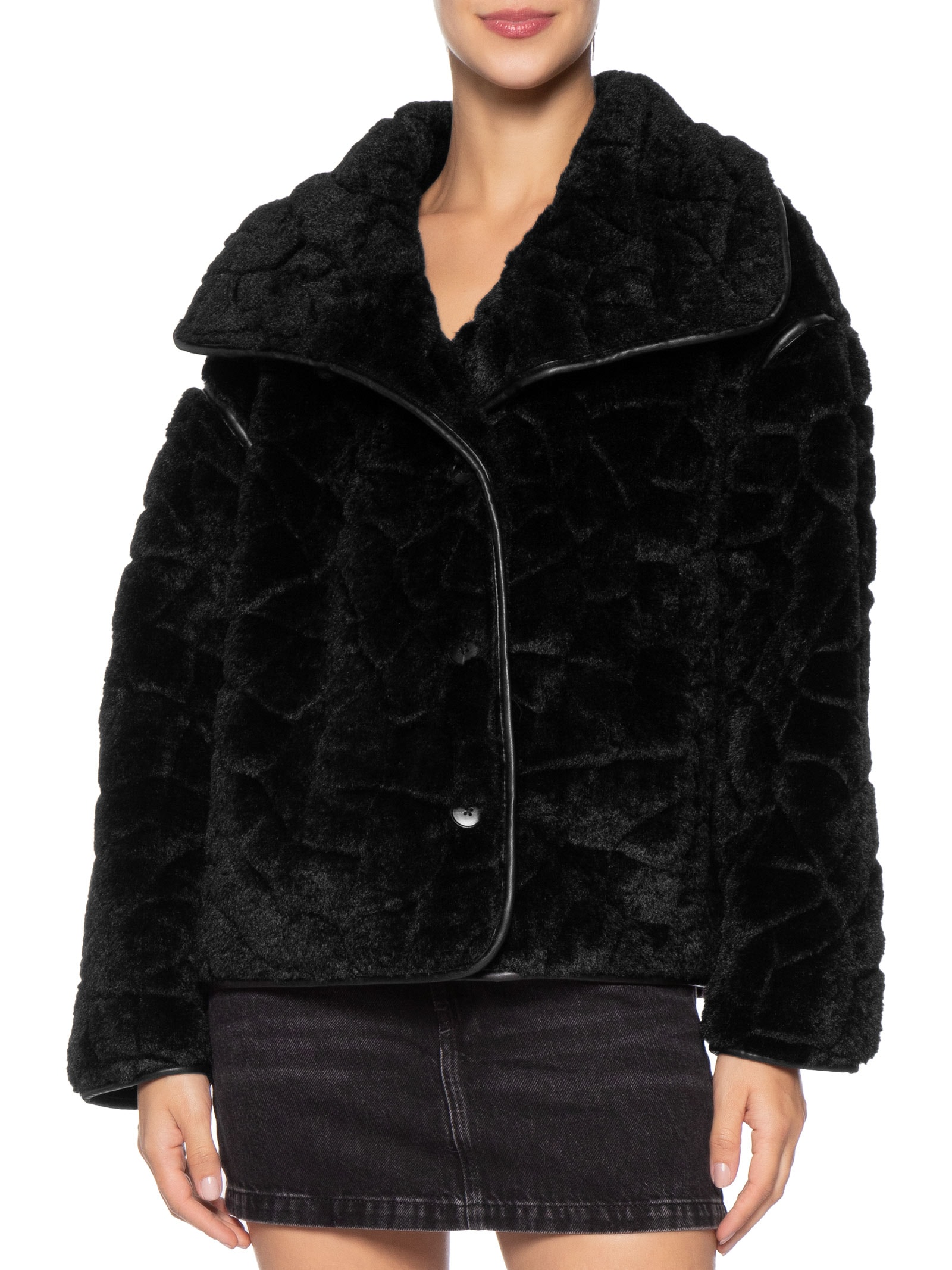 Casaco Feminino Fur Preto Market 33