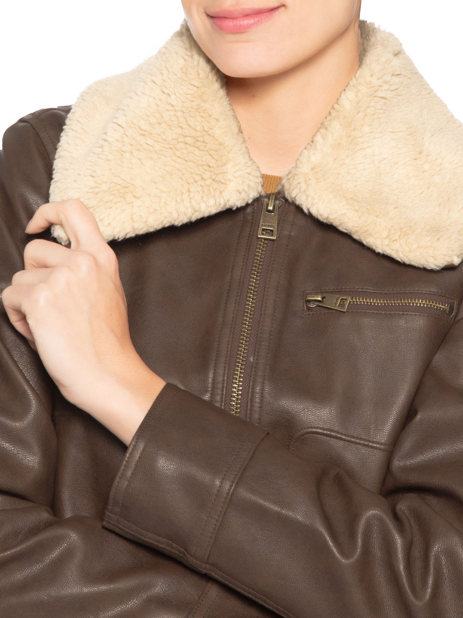 Casaco Feminino GIII Cropped Vintage Aviator W. S Marrom Levi's