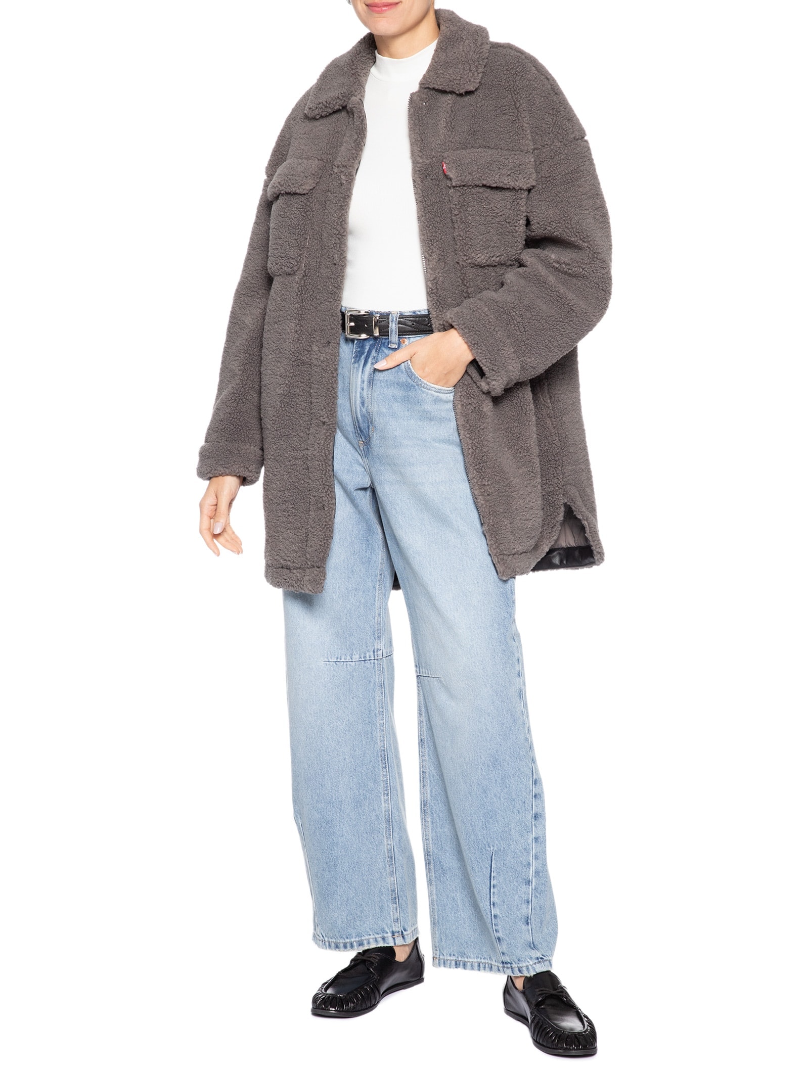 Casaco Feminino  GIII Sherpa Outerwear Cinza Levi's