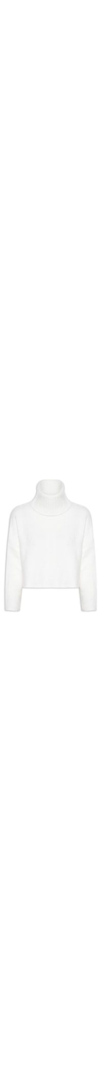Casaco Feminino Gola Alta De Tricot - Off White