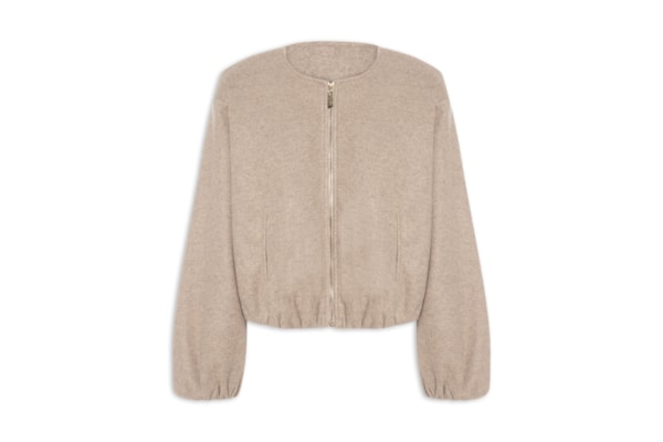 Casaco Feminino Gola Redonda - Bege
