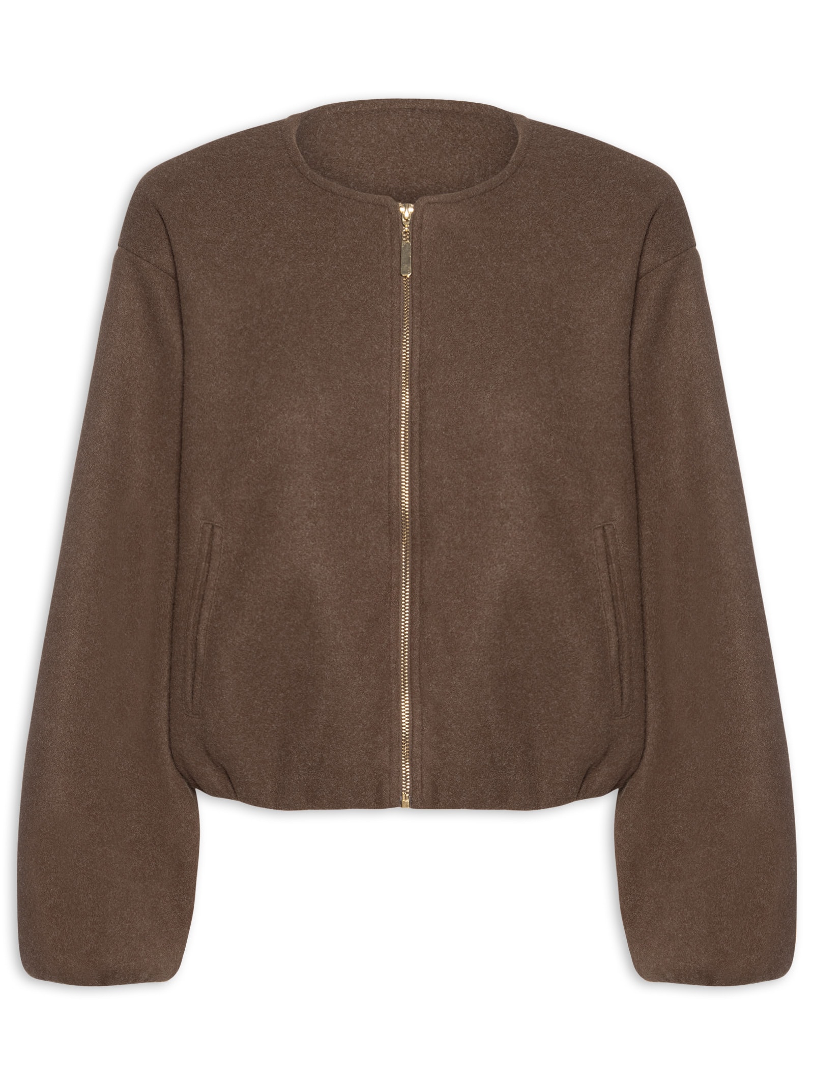 Casaco Feminino Gola Redonda Marrom '2Essential