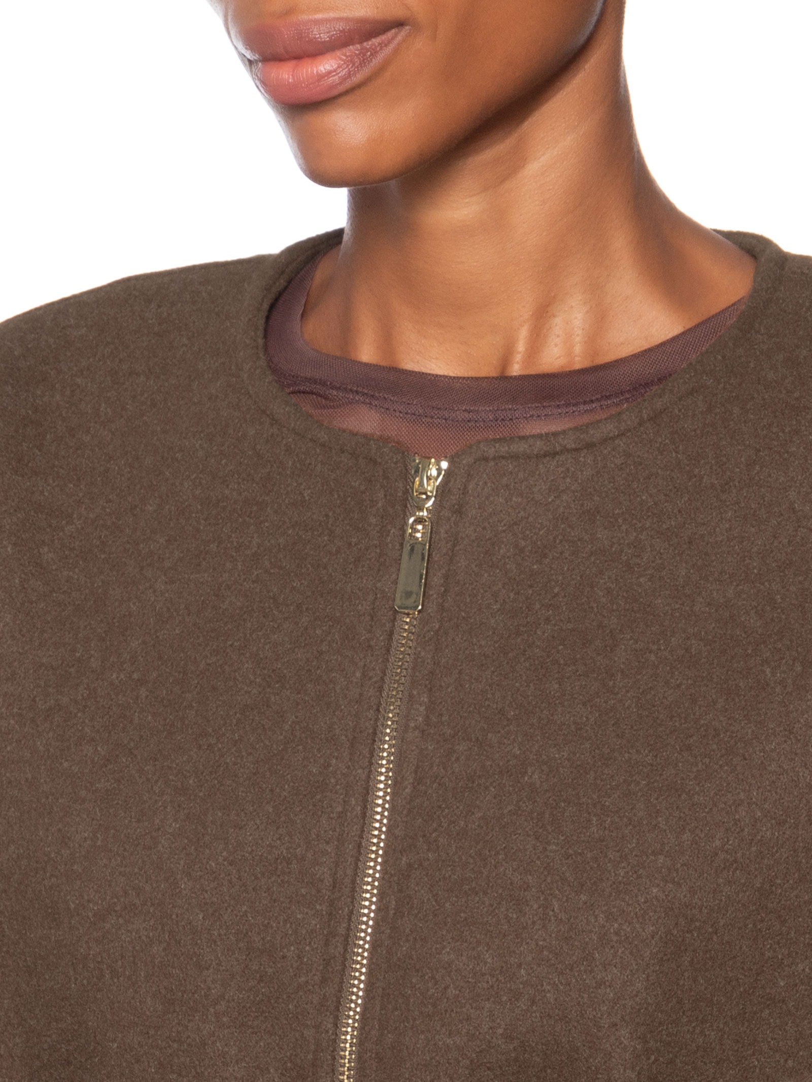 Casaco Feminino Gola Redonda Marrom '2Essential