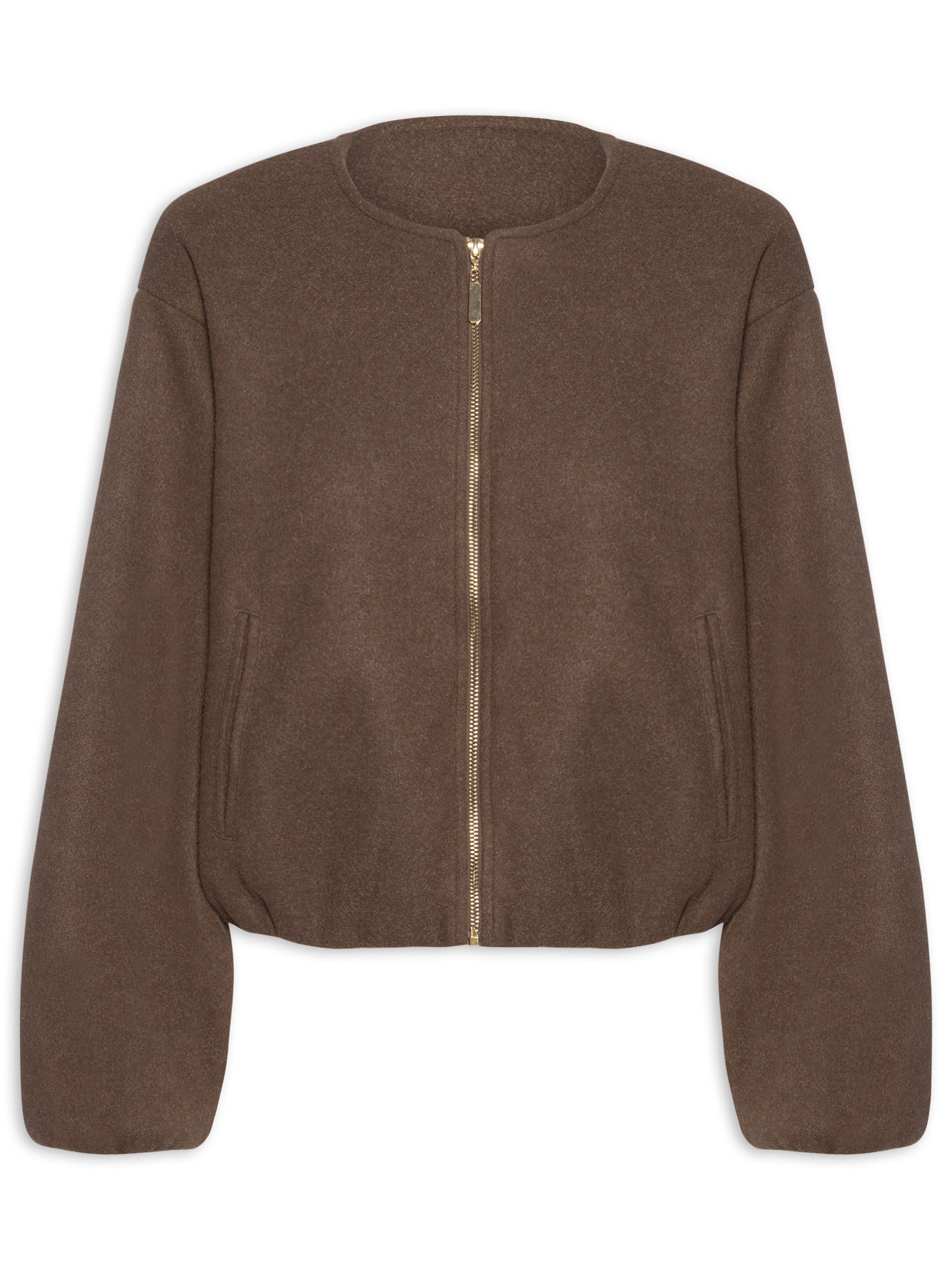 Casaco Feminino Gola Redonda Marrom '2Essential