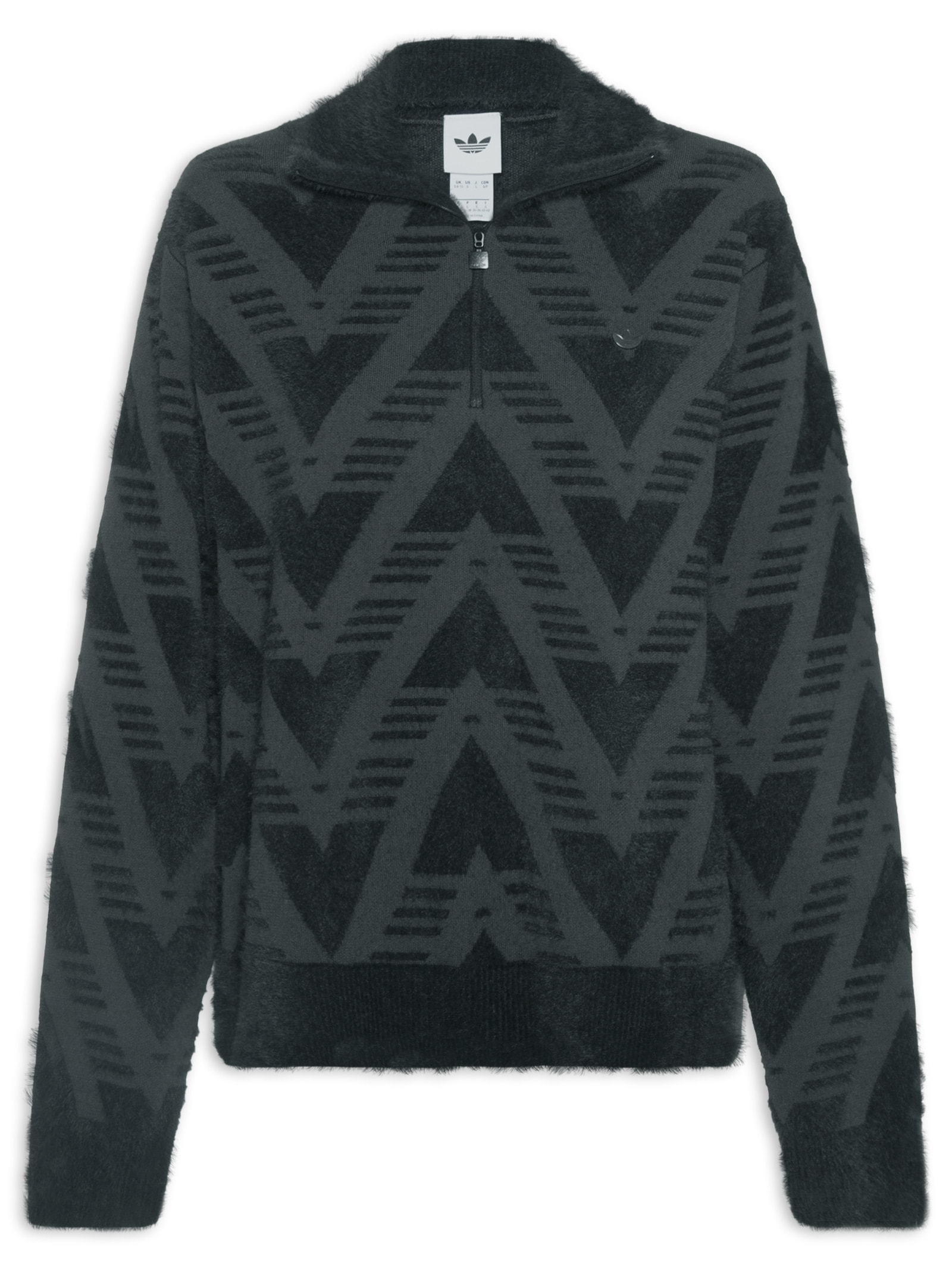 Casaco Feminino Knit Half Zipped- Preto- Adidas Originals