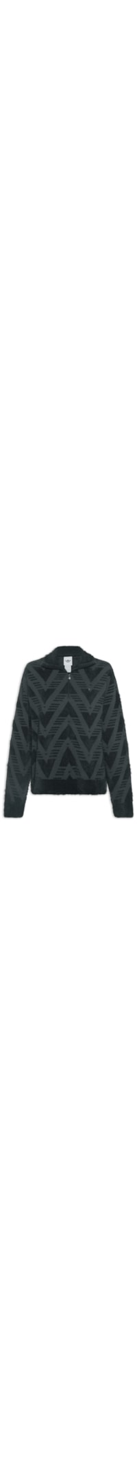 Casaco Feminino Knit Half Zipped- Preto