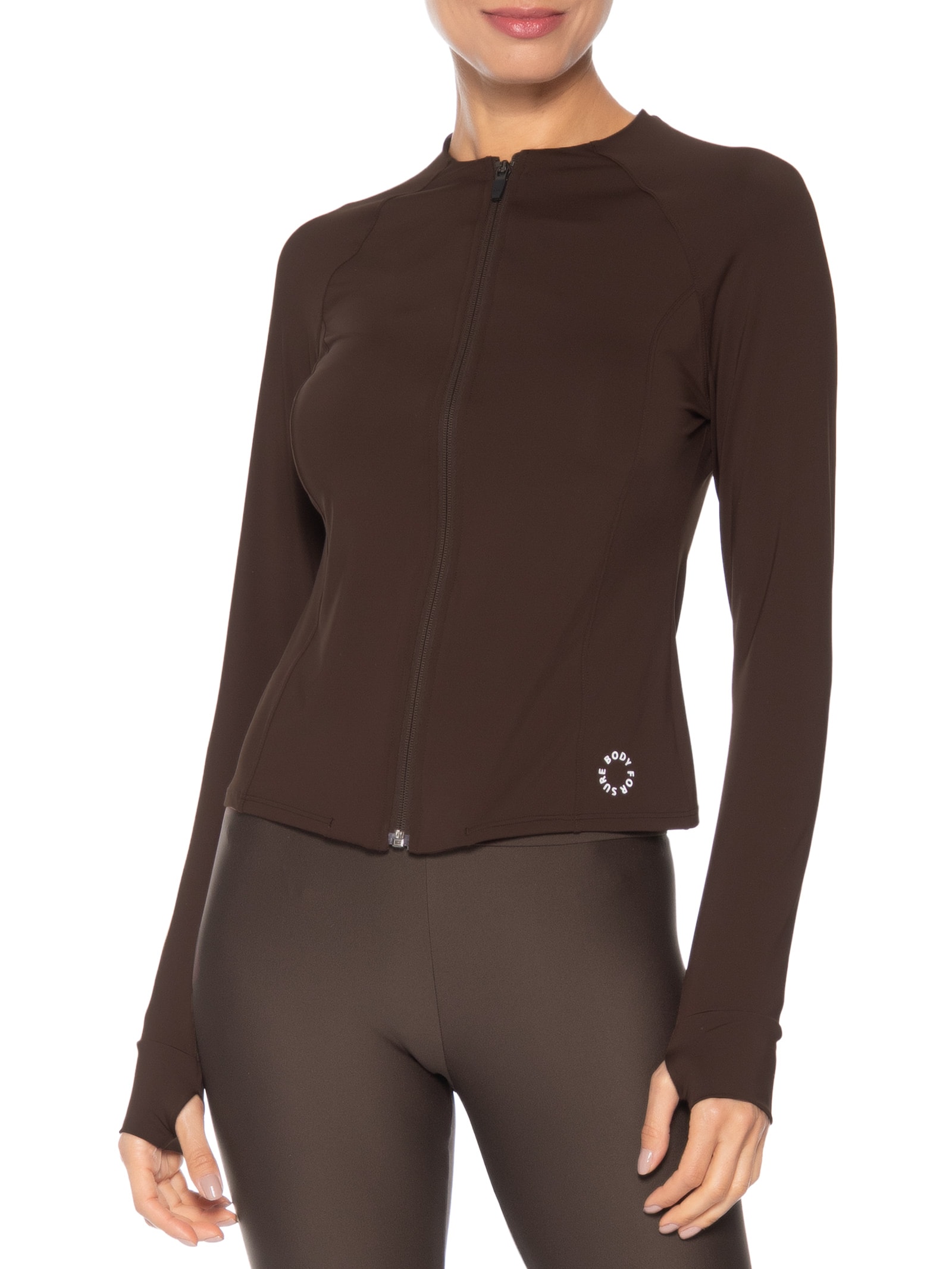 Casaco Feminino Liso Active Soul Marrom Body For Sure