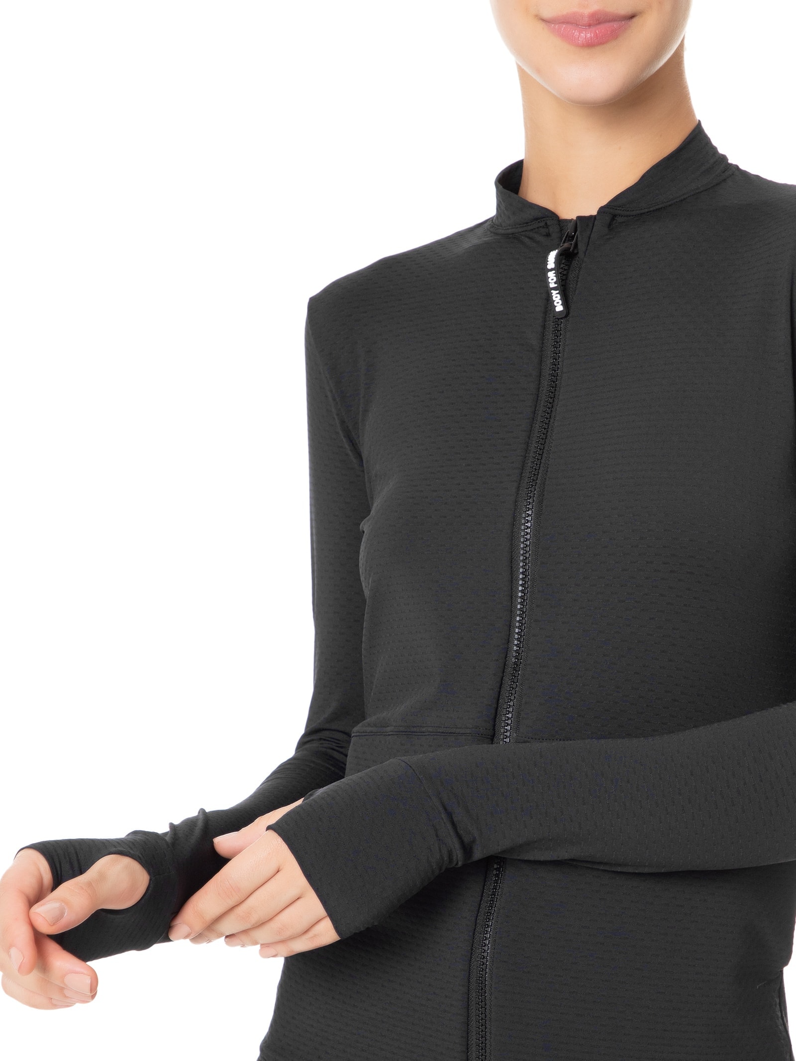 Casaco Feminino Liso Preto Body For Sure