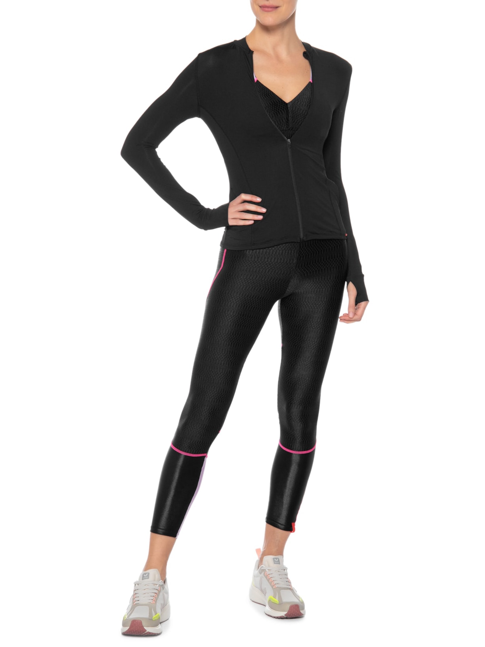 Casaco Feminino Liso Preto Body For Sure