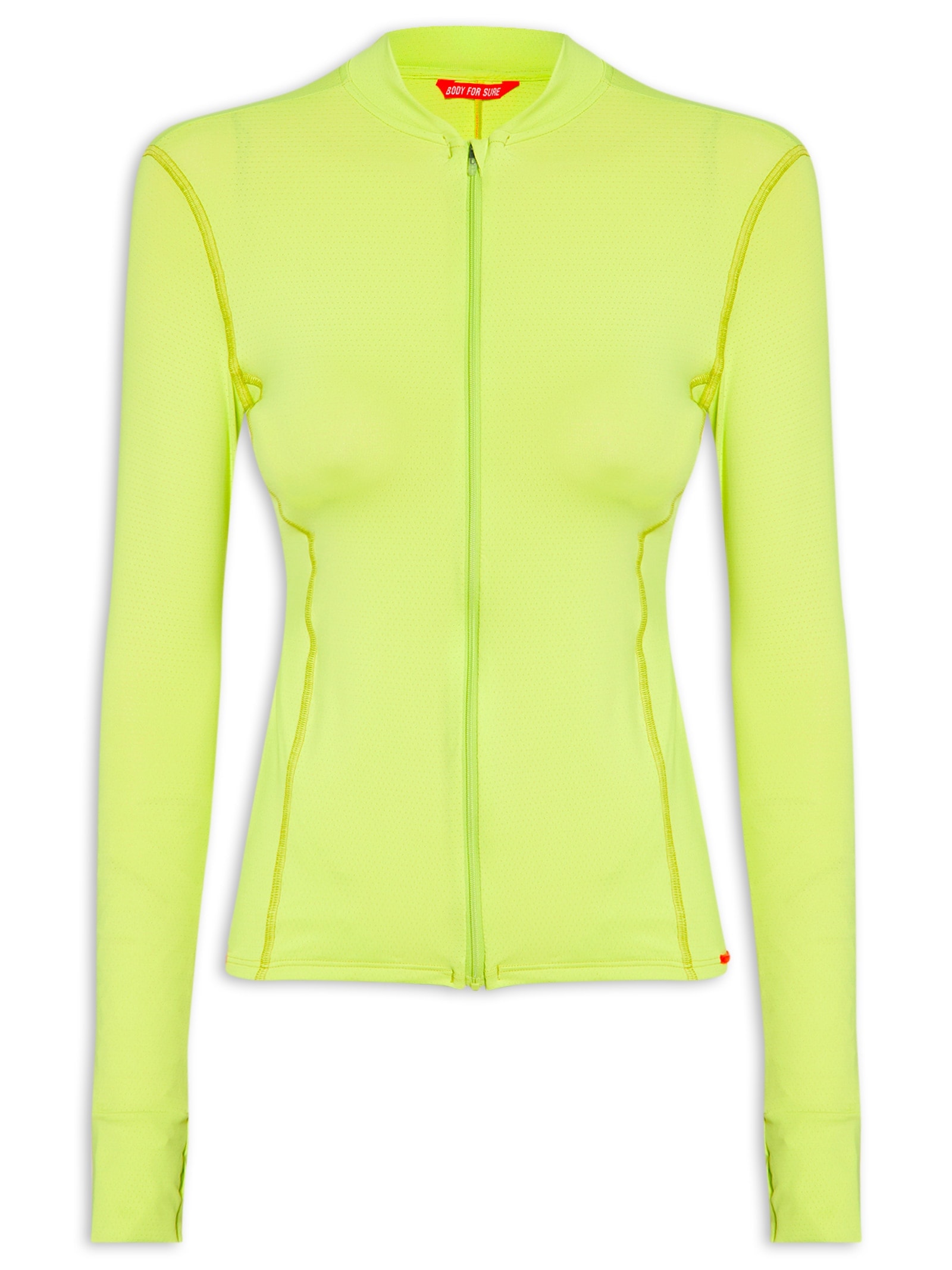 Casaco Feminino Liso Verde Neon Body For Sure