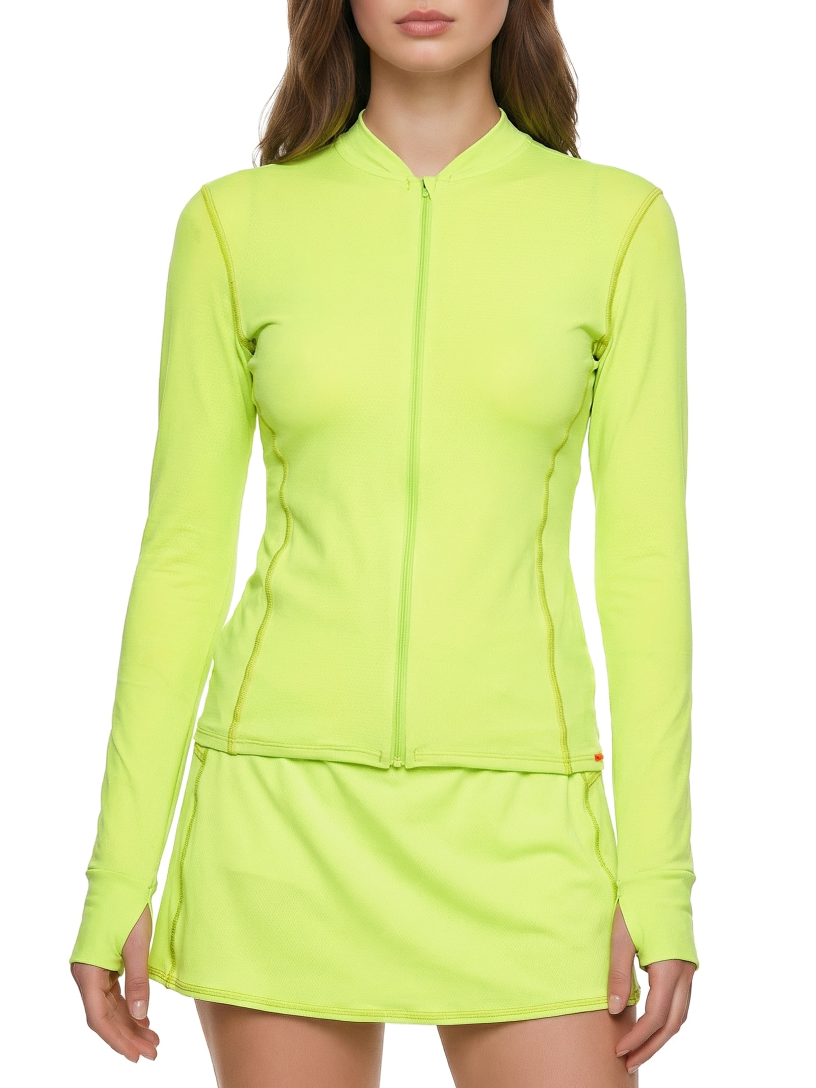 Casaco Feminino Liso Verde Neon Body For Sure
