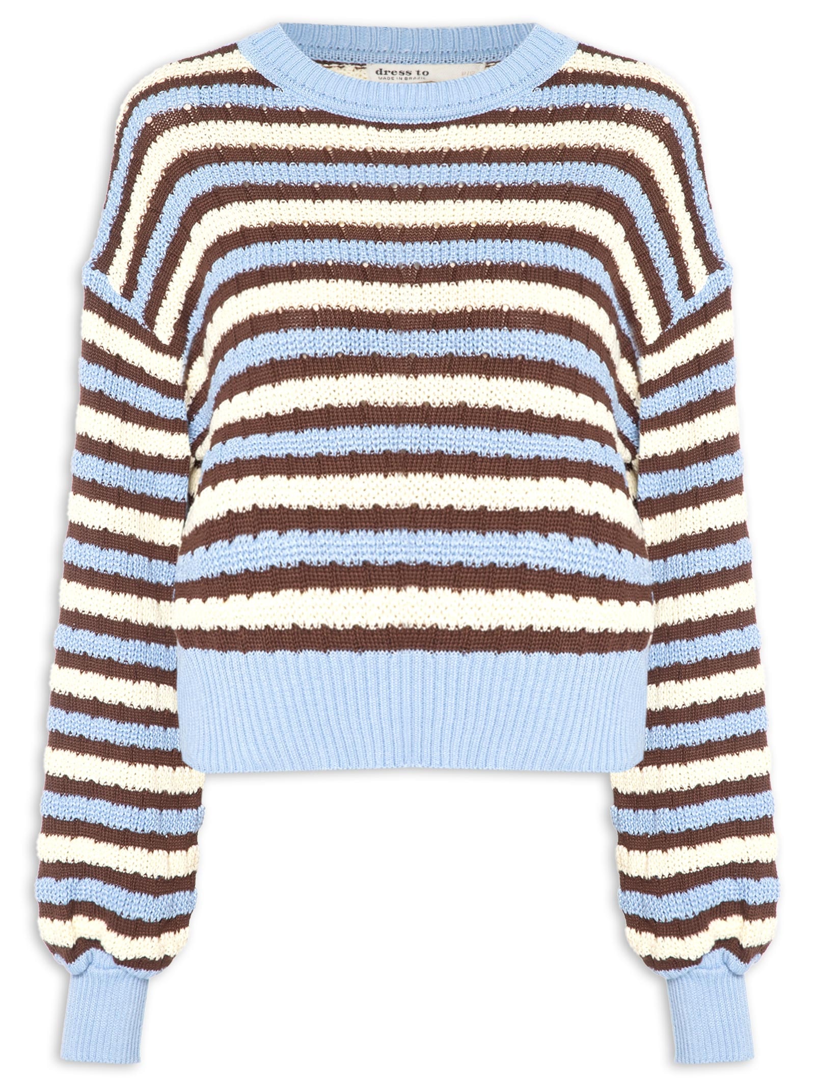 Casaco Feminino Listrado Azul Dress To