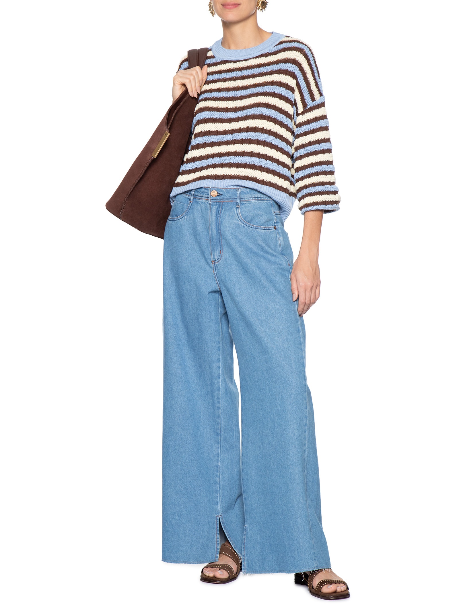 Casaco Feminino Listrado Azul Dress To