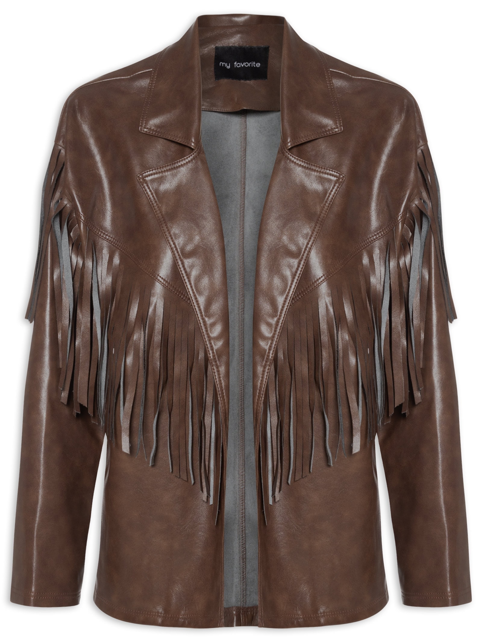 Casaco Feminino Manga Longa Marrom My Favorite