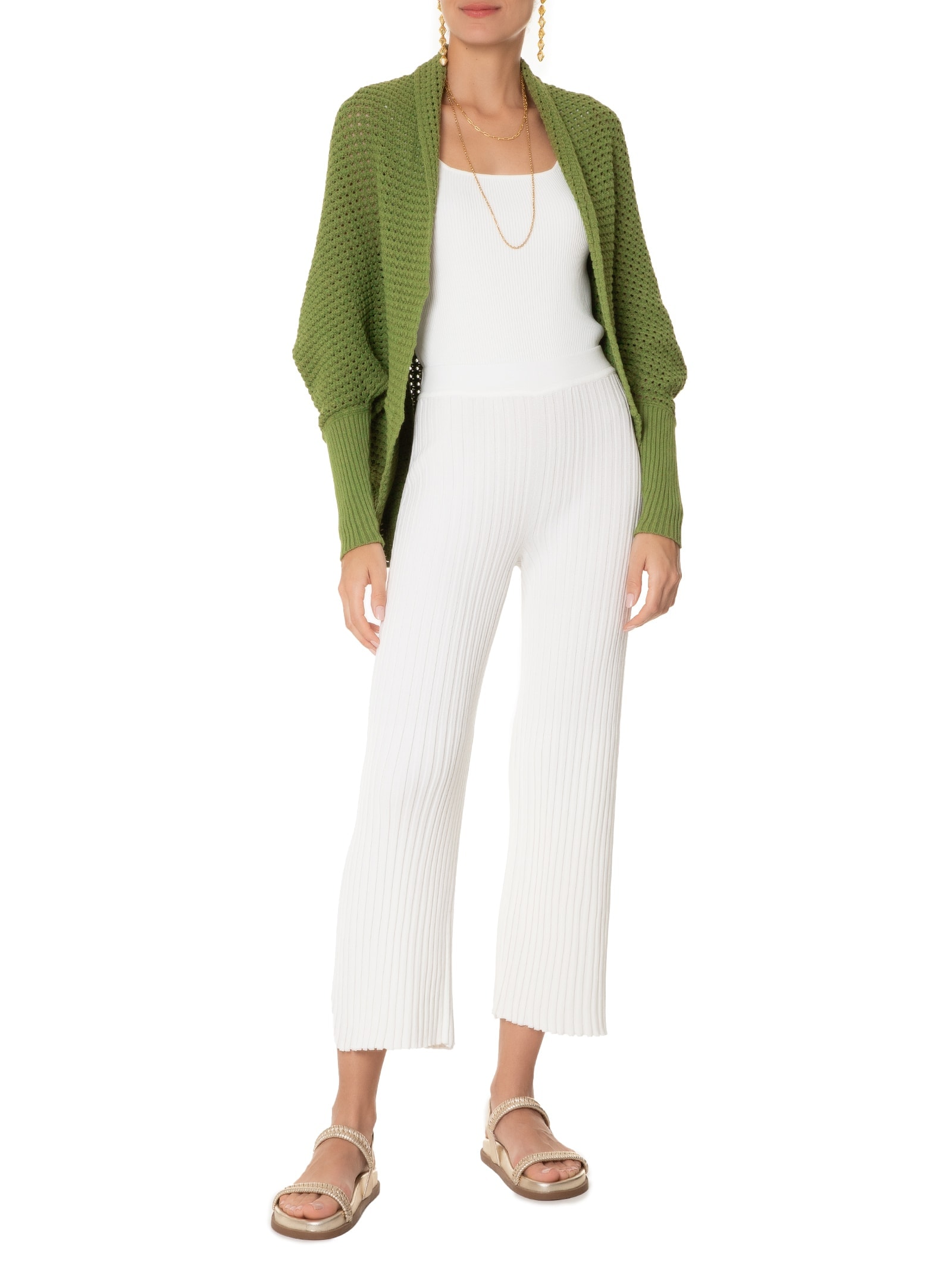 Anselmi - Casaco Feminino Manga Morcego - Verde