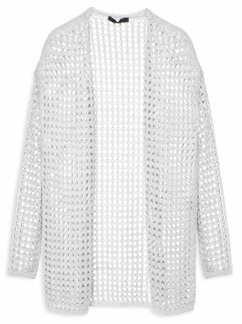 Casaco Feminino Maxi Rede Rayon – Prata