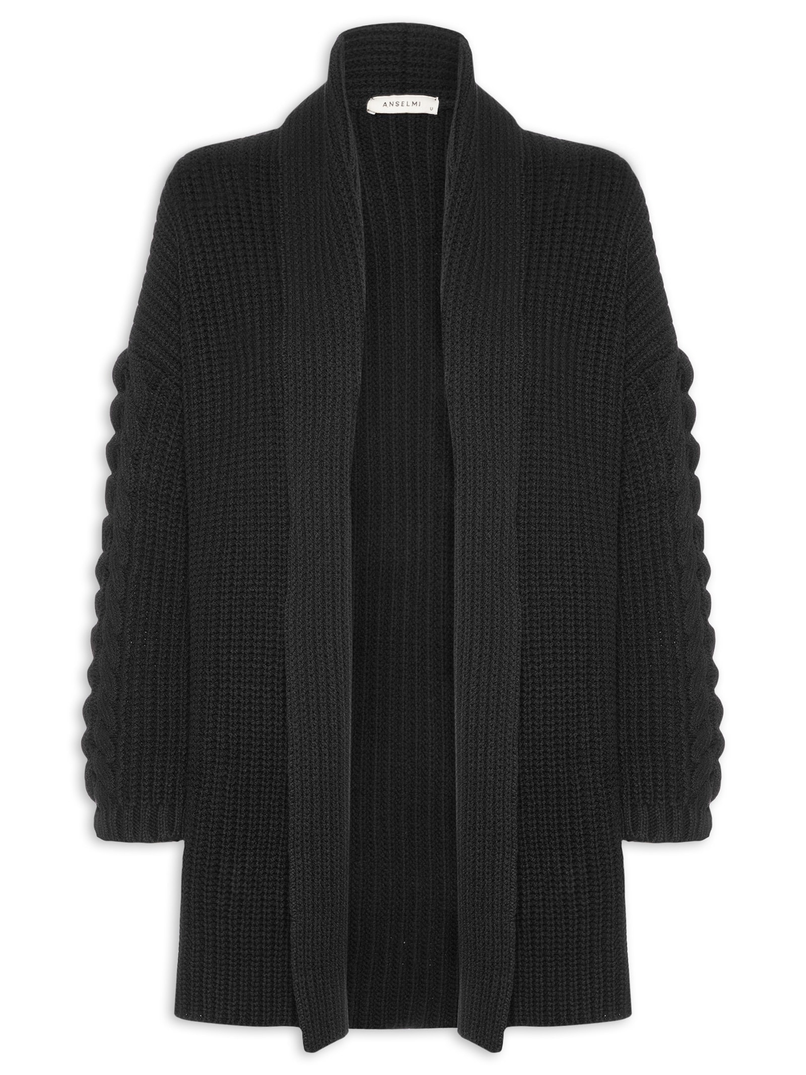 Anselmi - Casaco Feminino Maxi Tranças - Preto