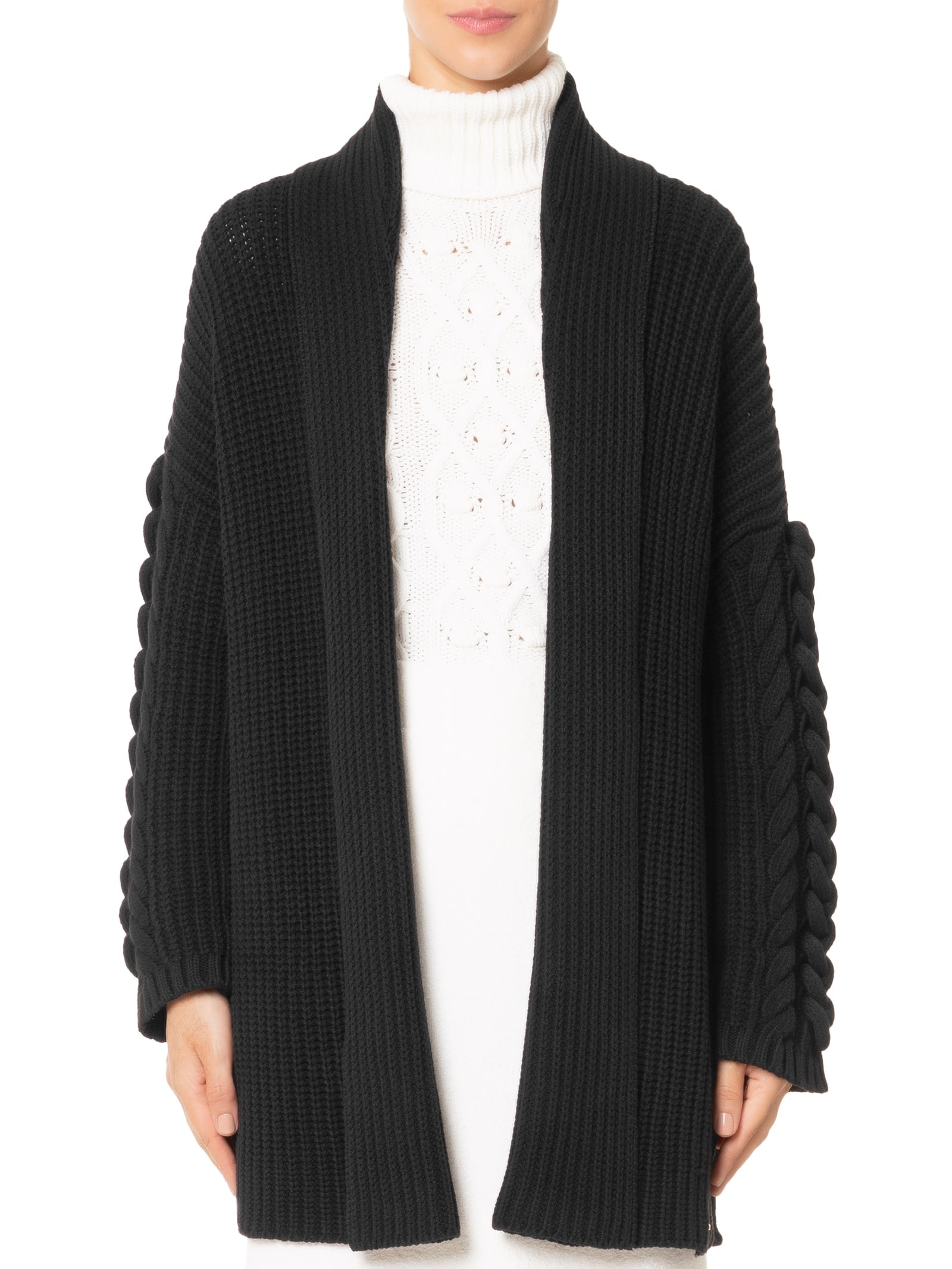 Anselmi - Casaco Feminino Maxi Tranças - Preto