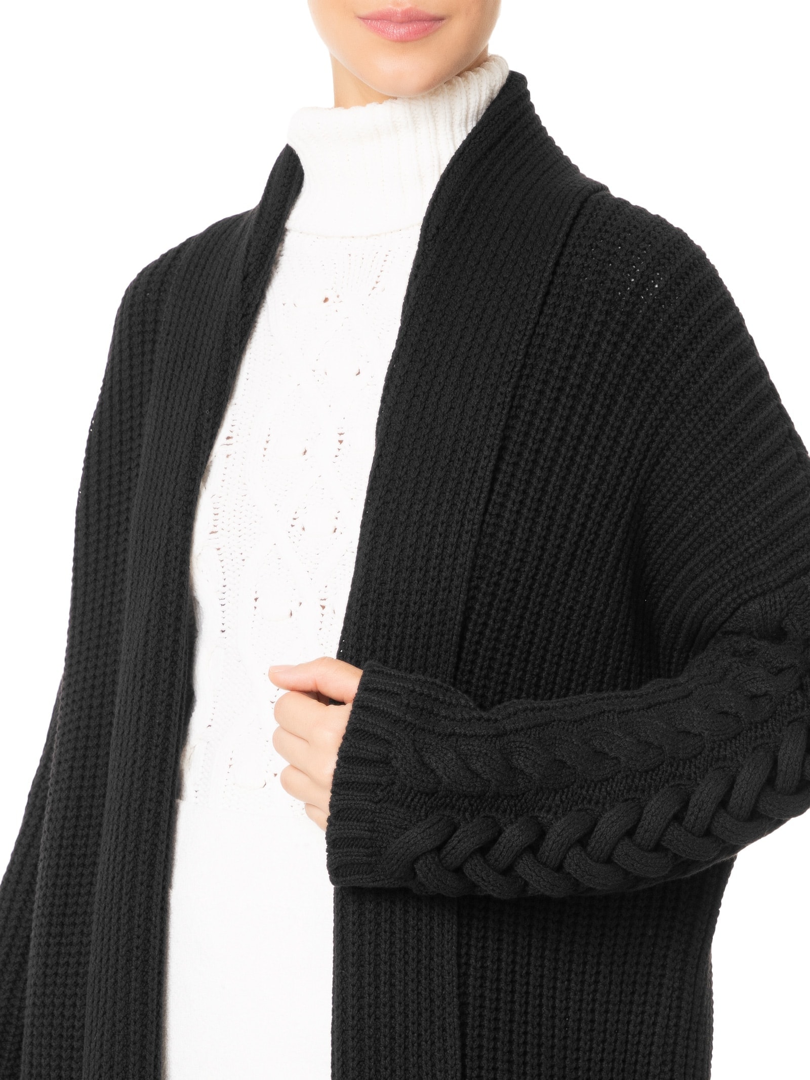 Anselmi - Casaco Feminino Maxi Tranças - Preto