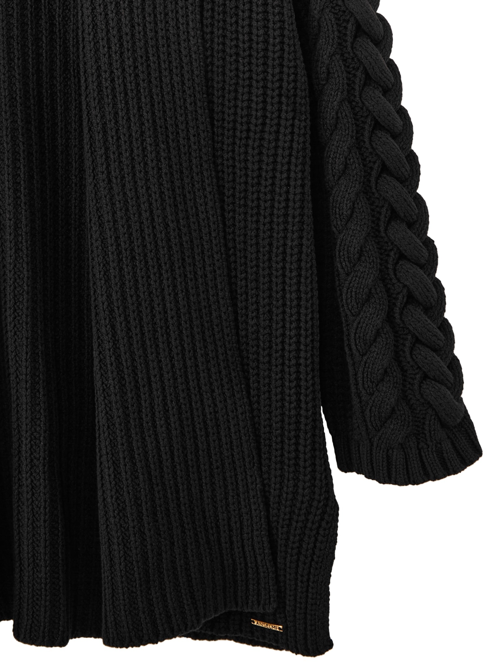 Anselmi - Casaco Feminino Maxi Tranças - Preto