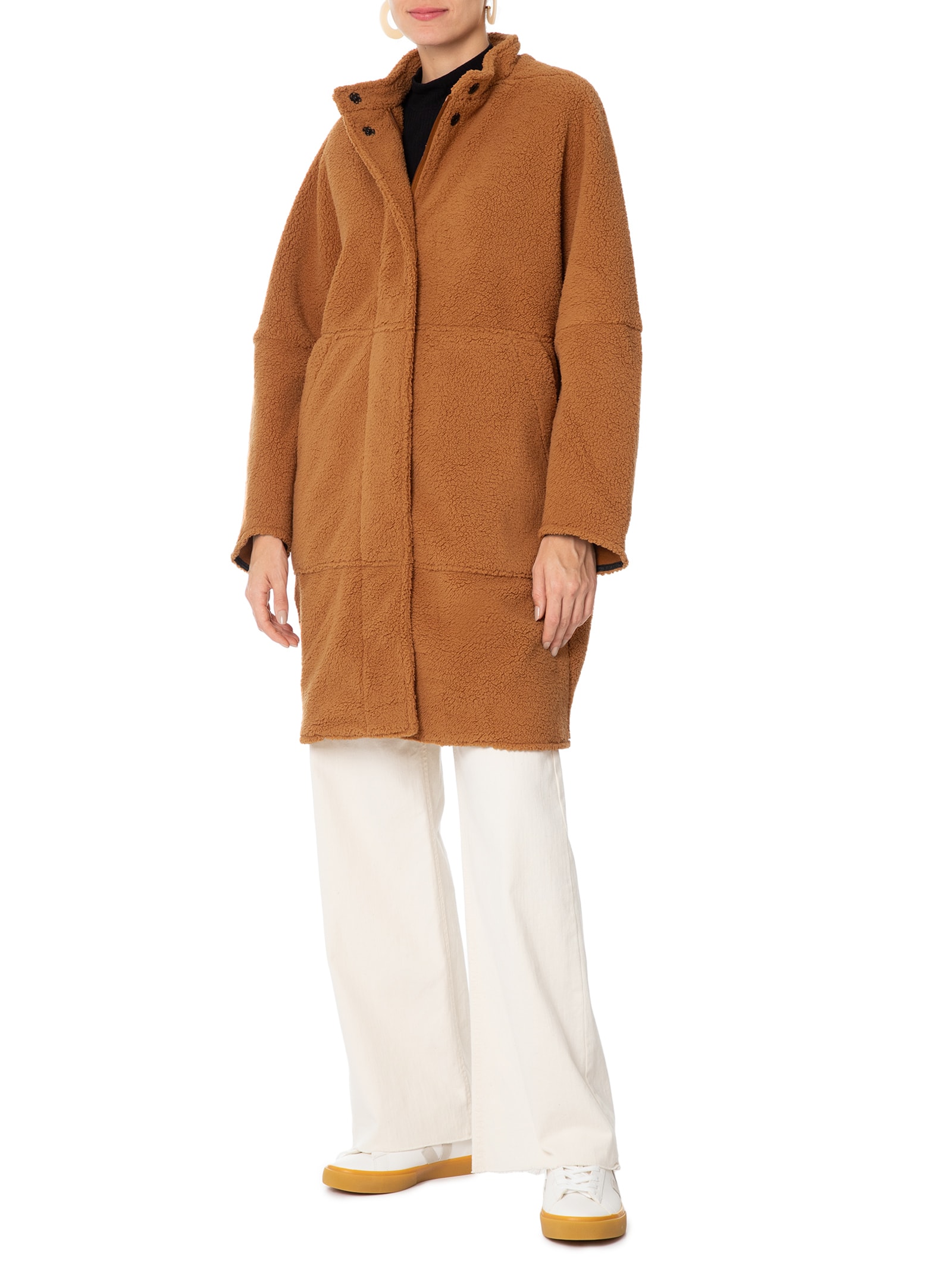 Casaco Feminino Midi Fleece Double Face - Marrom - Osklen