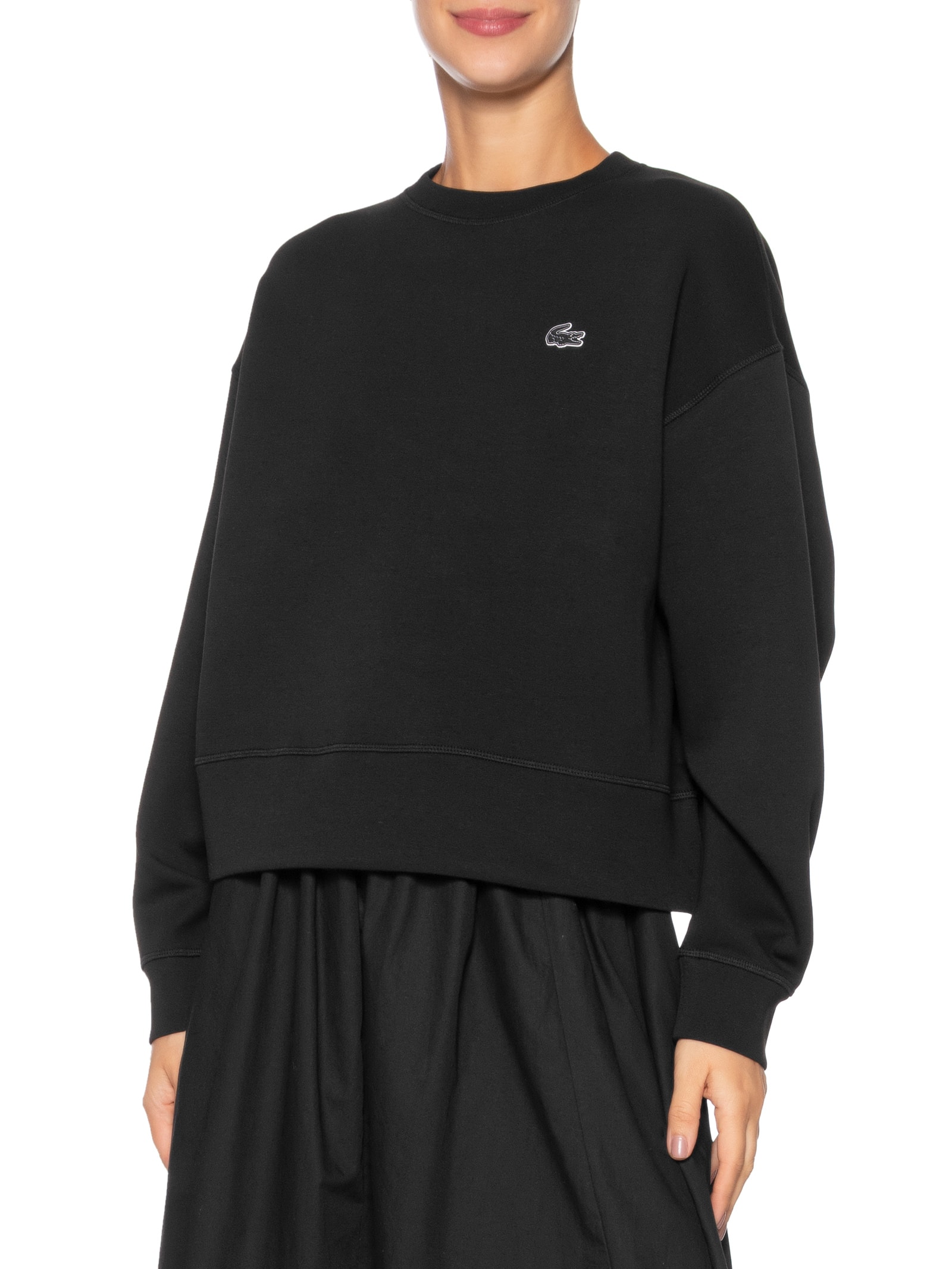 Casaco Feminino Moletom Básico Croco Preto Lacoste
