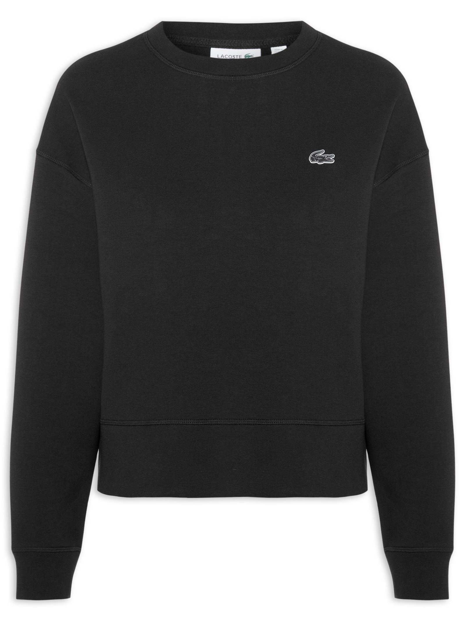 Casaco Feminino Moletom Básico Croco Preto Lacoste