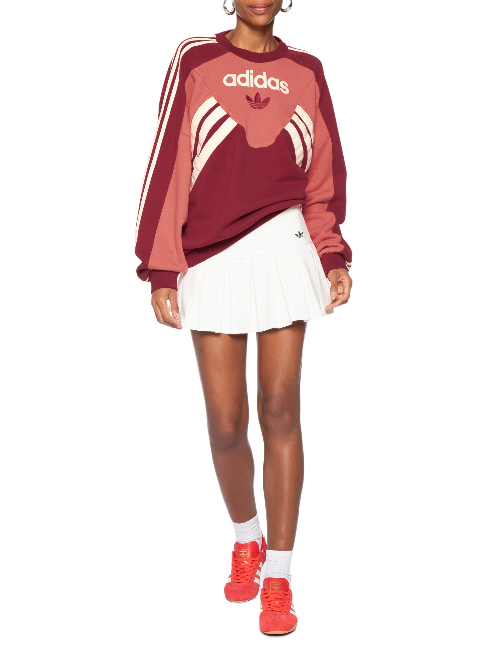 Casaco Feminino Moletom Crew Main Vermelho Adidas Originals