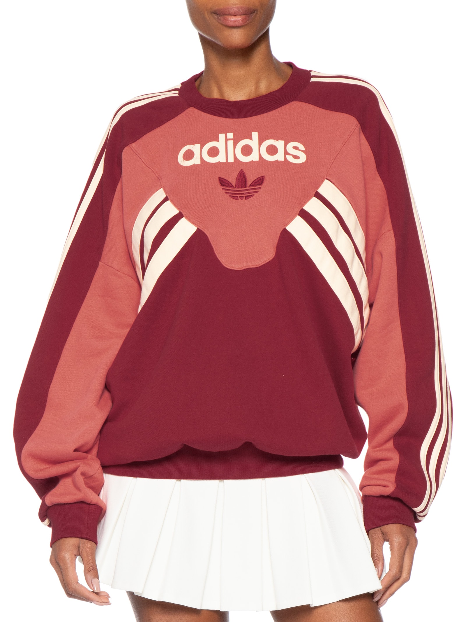 Casaco Feminino Moletom Crew Main Vermelho Adidas Originals