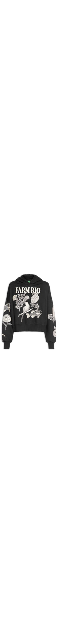 Casaco Feminino Moletom Jardim De Cordel - Preto