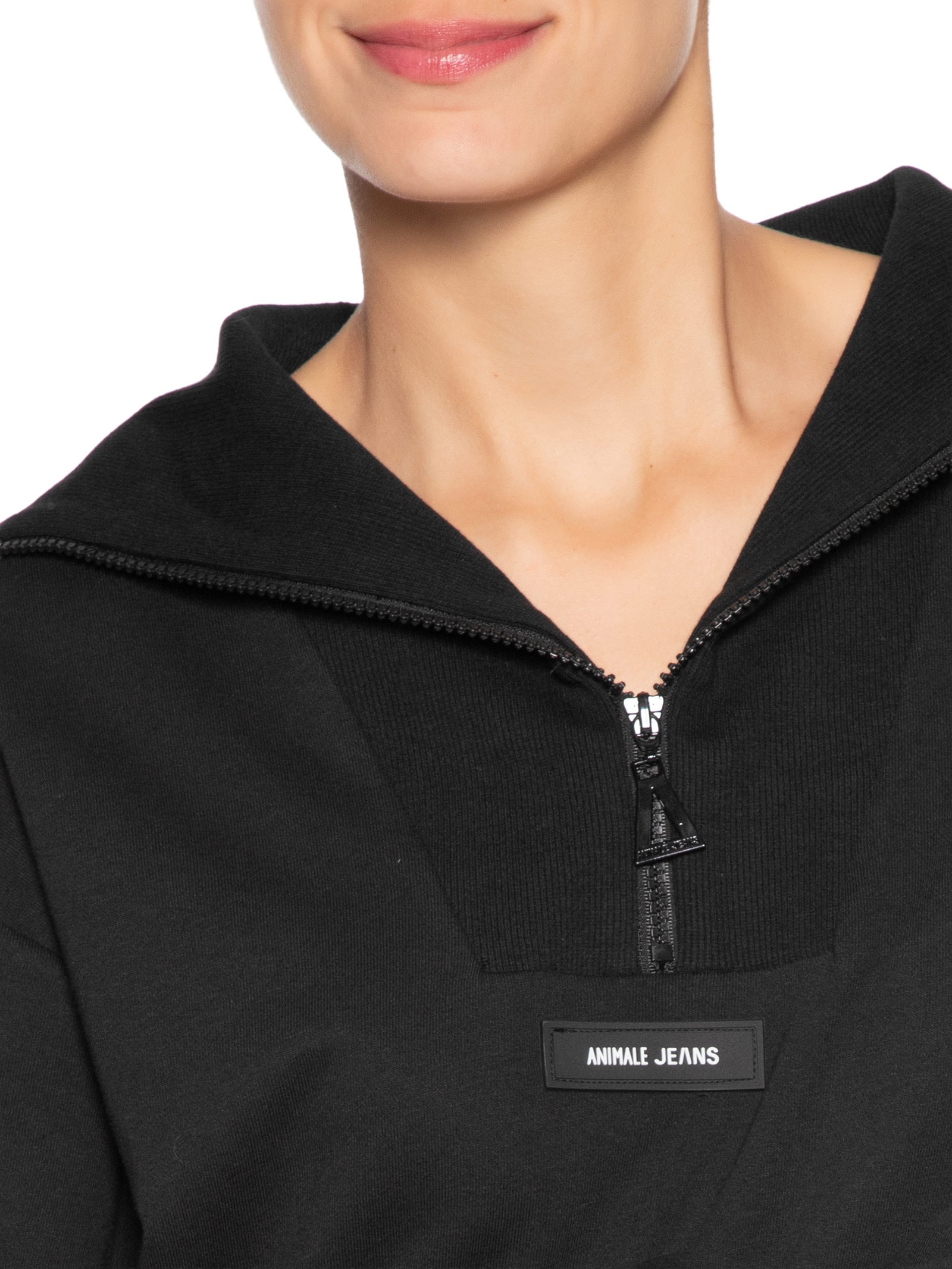 Casaco Feminino Moletom Preto Animale Jeans