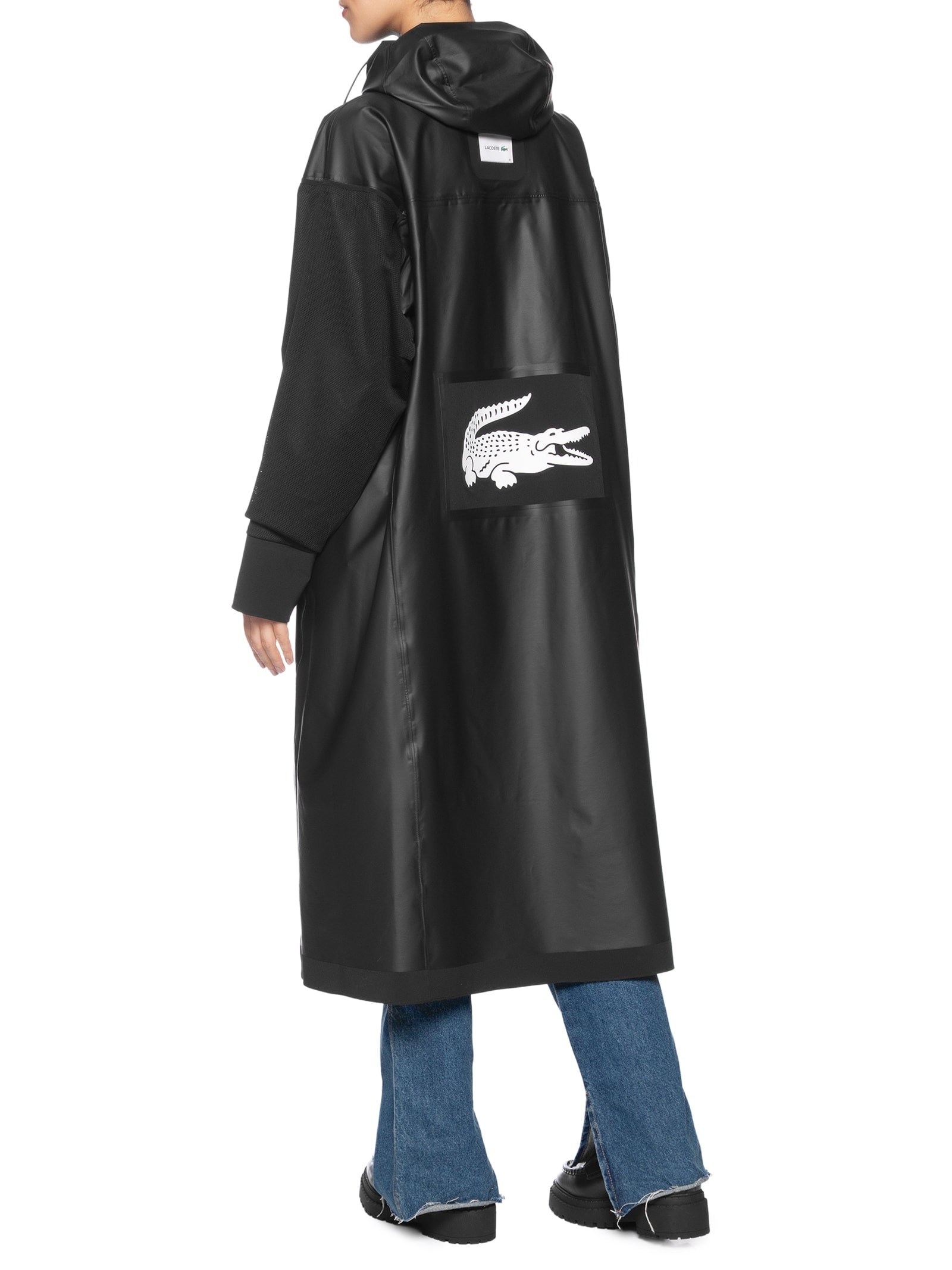 Casaco Feminino Overshirt Em Denim Tamanho Grande Preto Lacoste