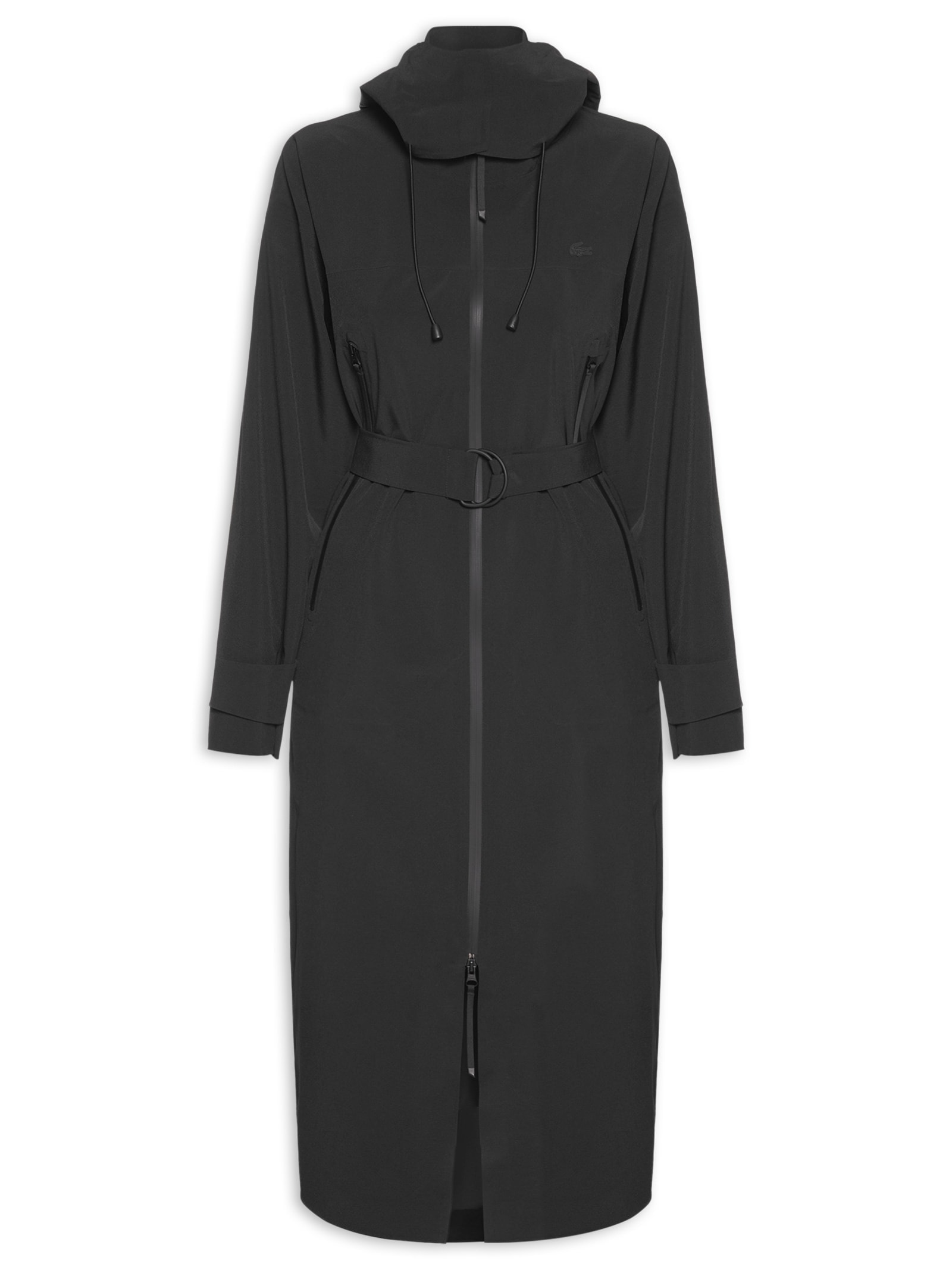 Casaco Feminino Overshirt Em Denim Tamanho Grande Preto Lacoste