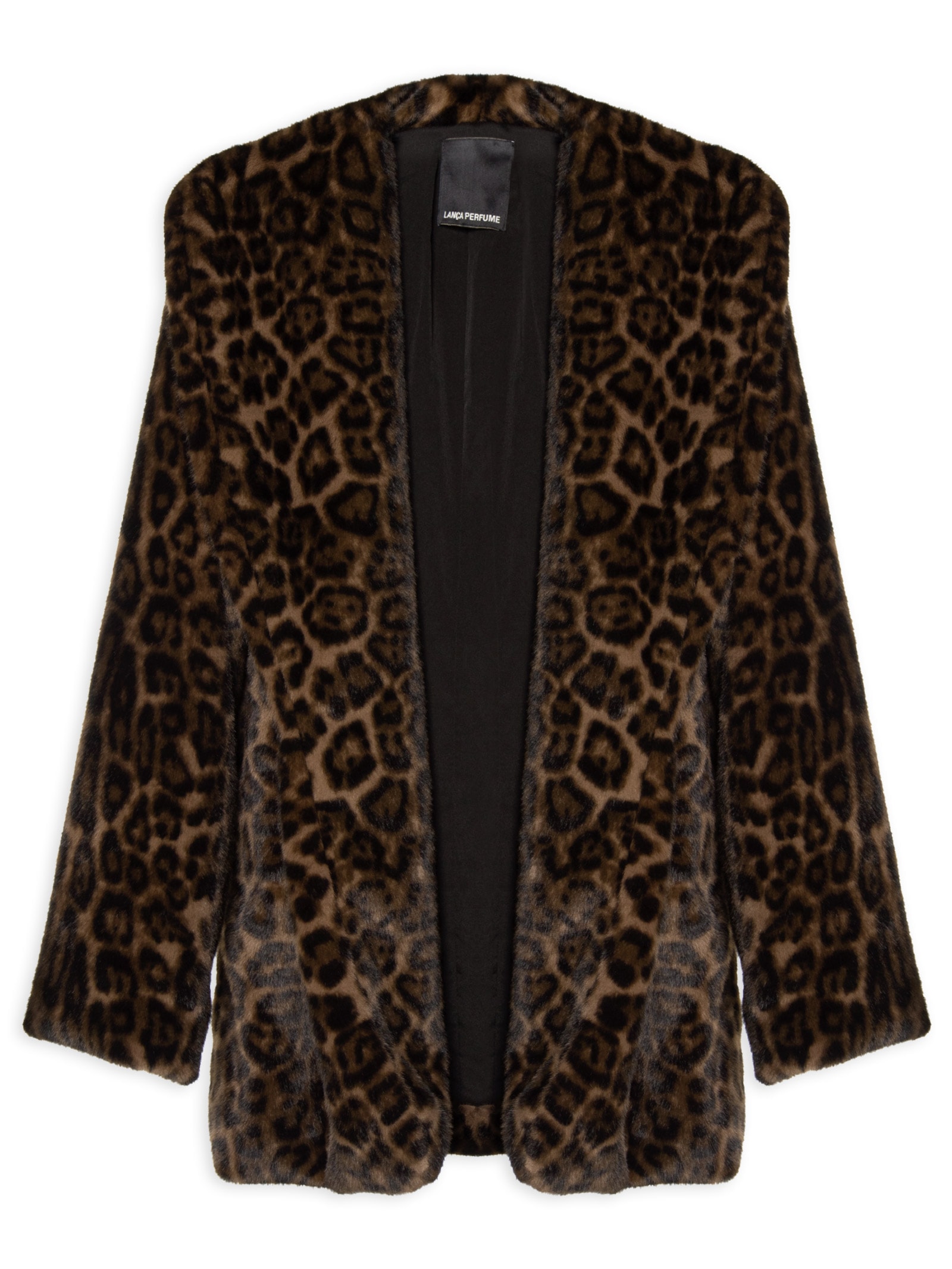 Casaco Feminino Oversized De Pelo Animal Print Lança Perfume