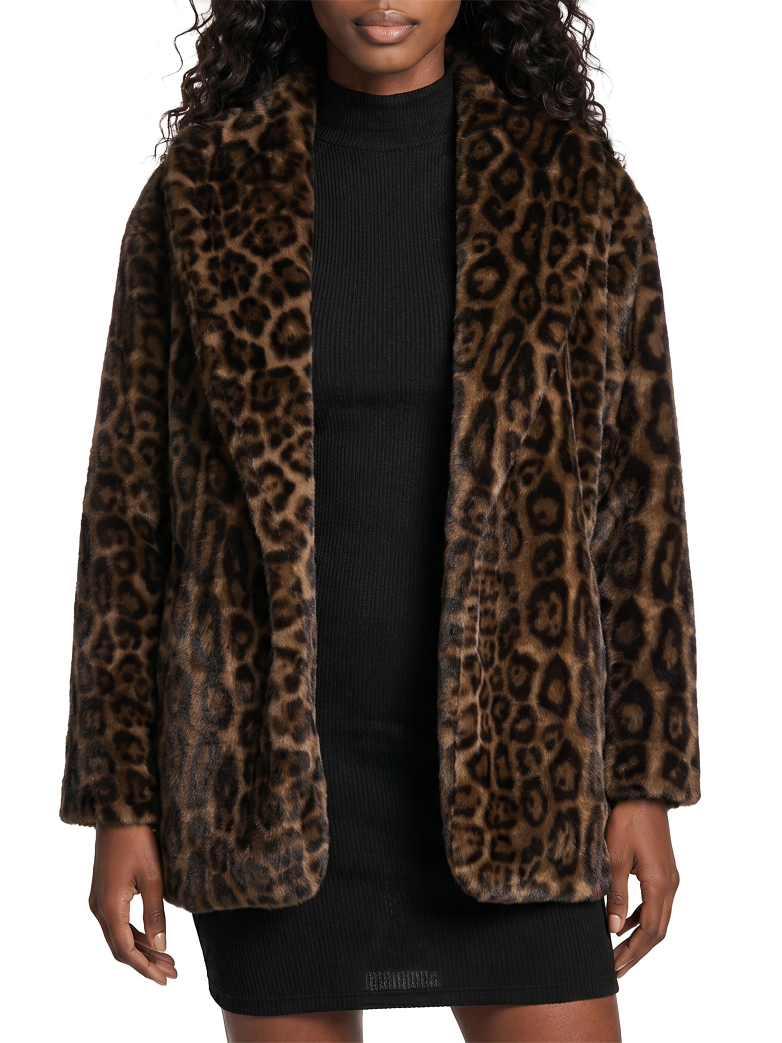 Casaco Feminino Oversized De Pelo Animal Print Lança Perfume