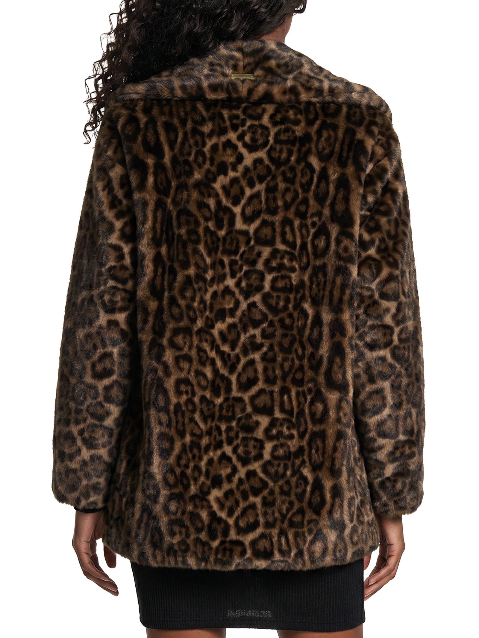 Casaco Feminino Oversized De Pelo Animal Print Lança Perfume