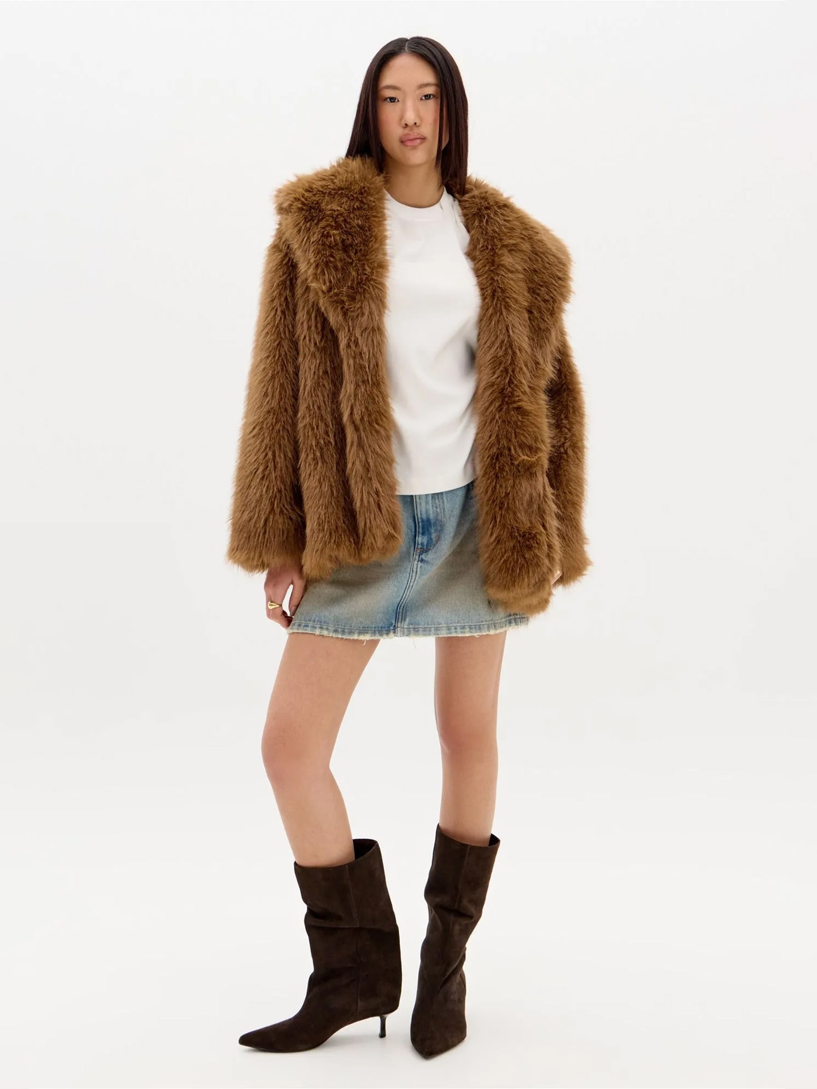 Casaco Feminino Oversized De Pelo Marrom My Favorite