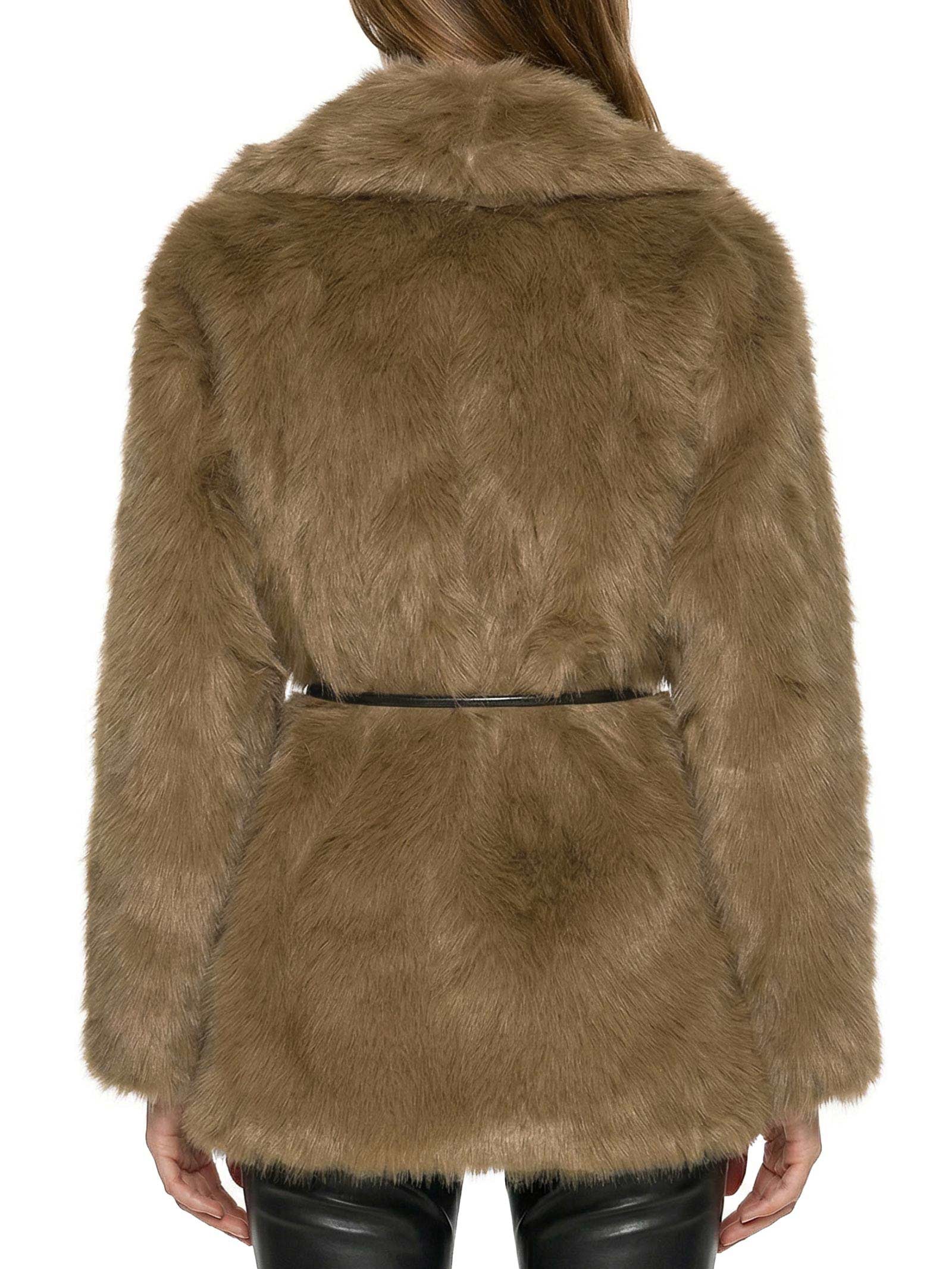 Casaco Feminino Oversized De Pelo Marrom My Favorite