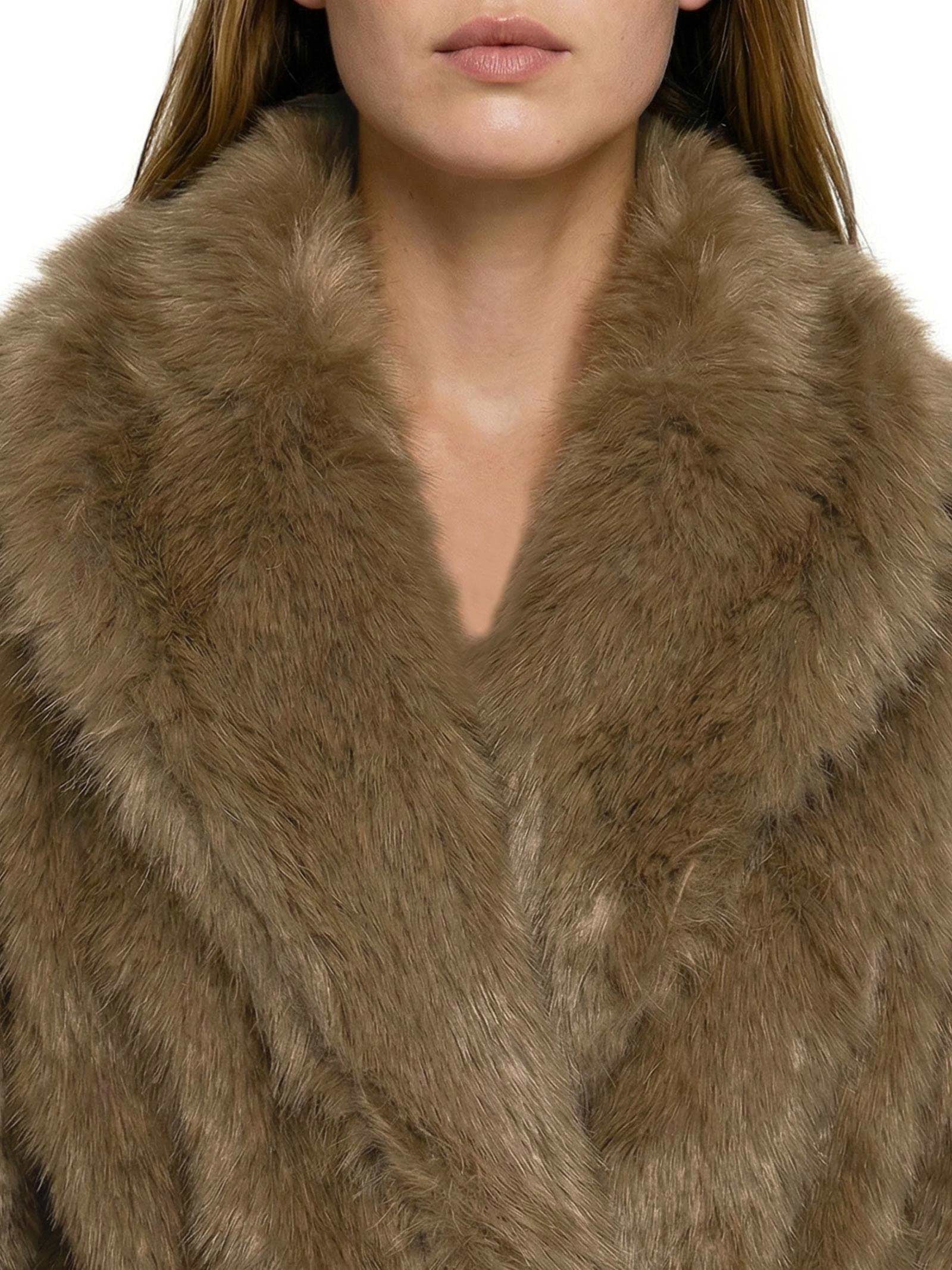 Casaco Feminino Oversized De Pelo Marrom My Favorite