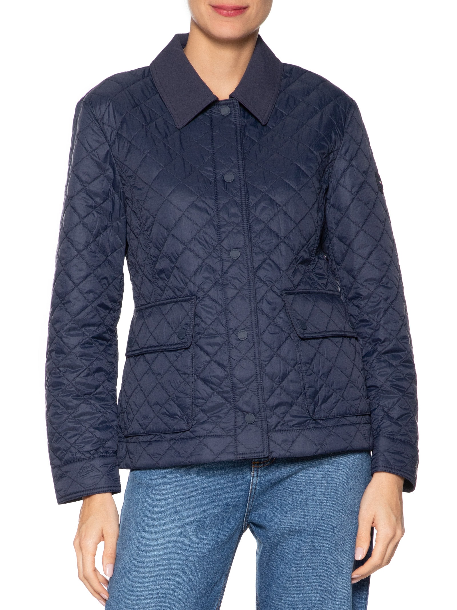 Casaco Feminino Padded Nylon Slim Quilted Jacket Azul Tommy Hilfiger