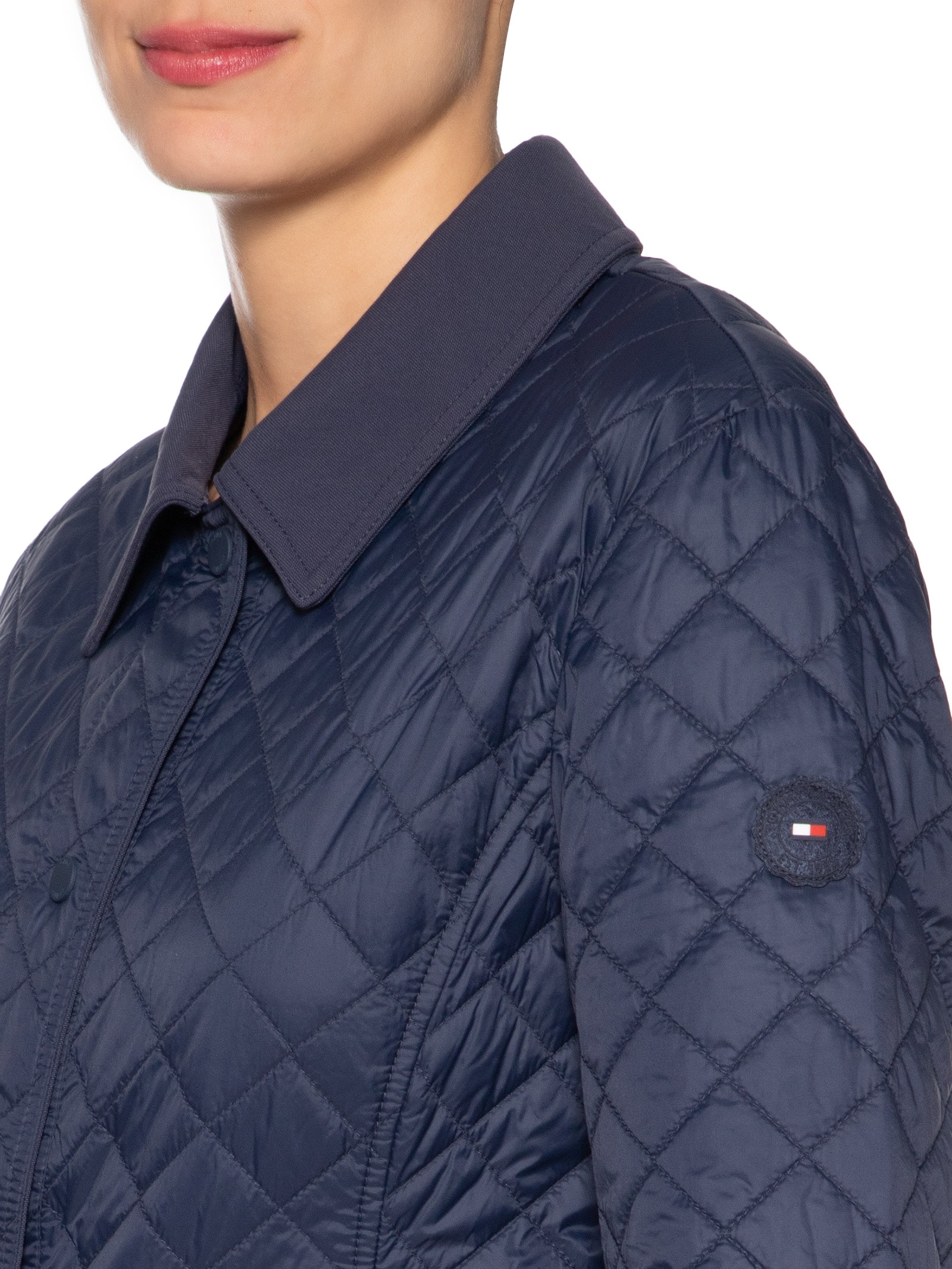 Casaco Feminino Padded Nylon Slim Quilted Jacket Azul Tommy Hilfiger