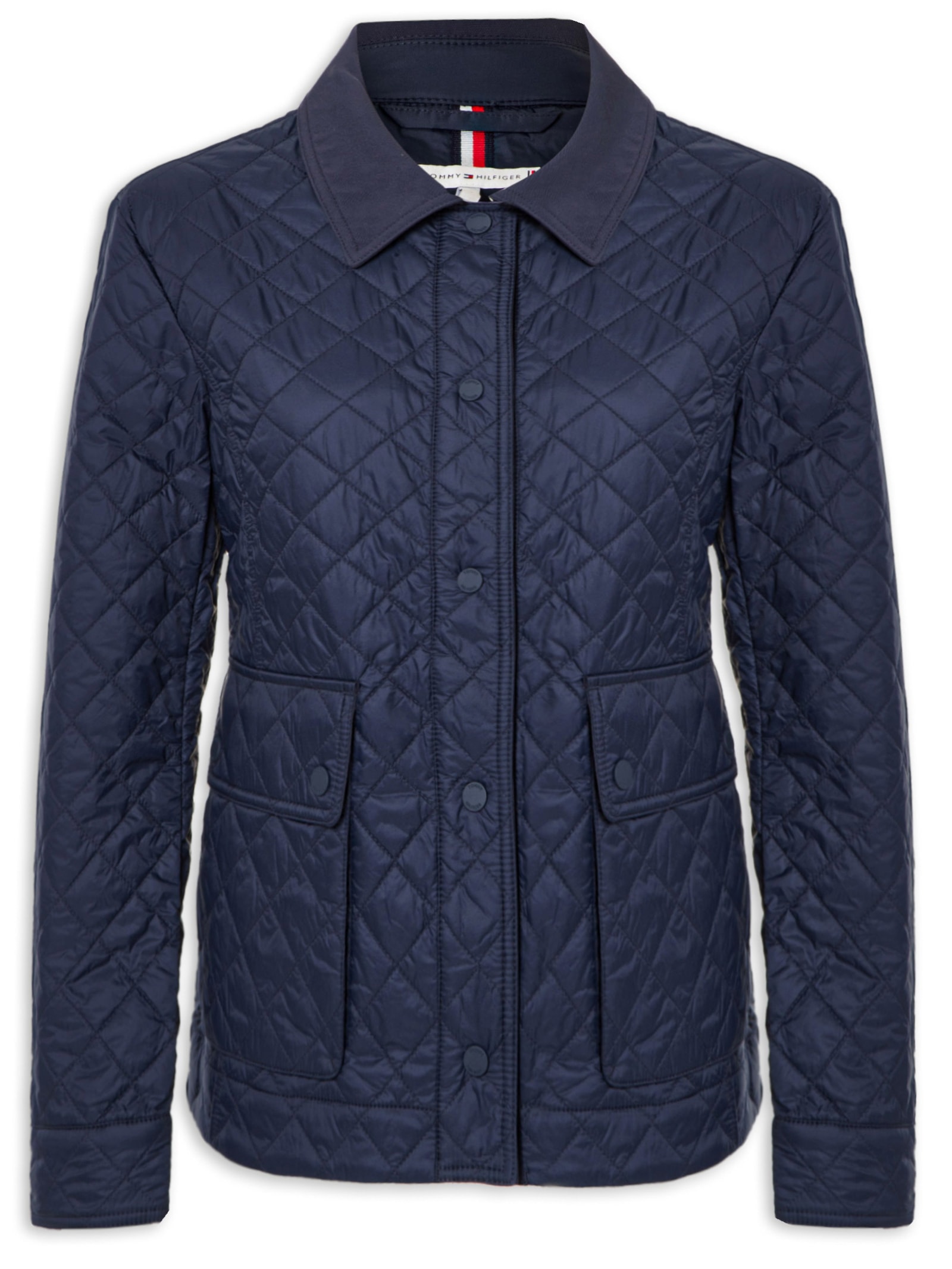 Casaco Feminino Padded Nylon Slim Quilted Jacket Azul Tommy Hilfiger