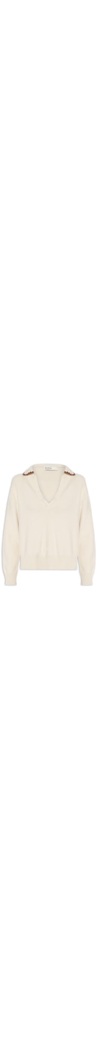 Casaco Feminino Pull Polo Tricot - Off White