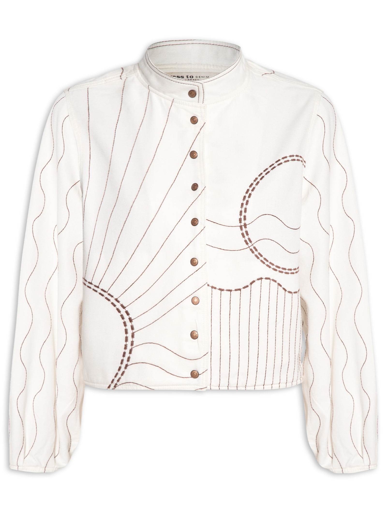 Casaco Feminino Sarja Bordado Branco Dress To